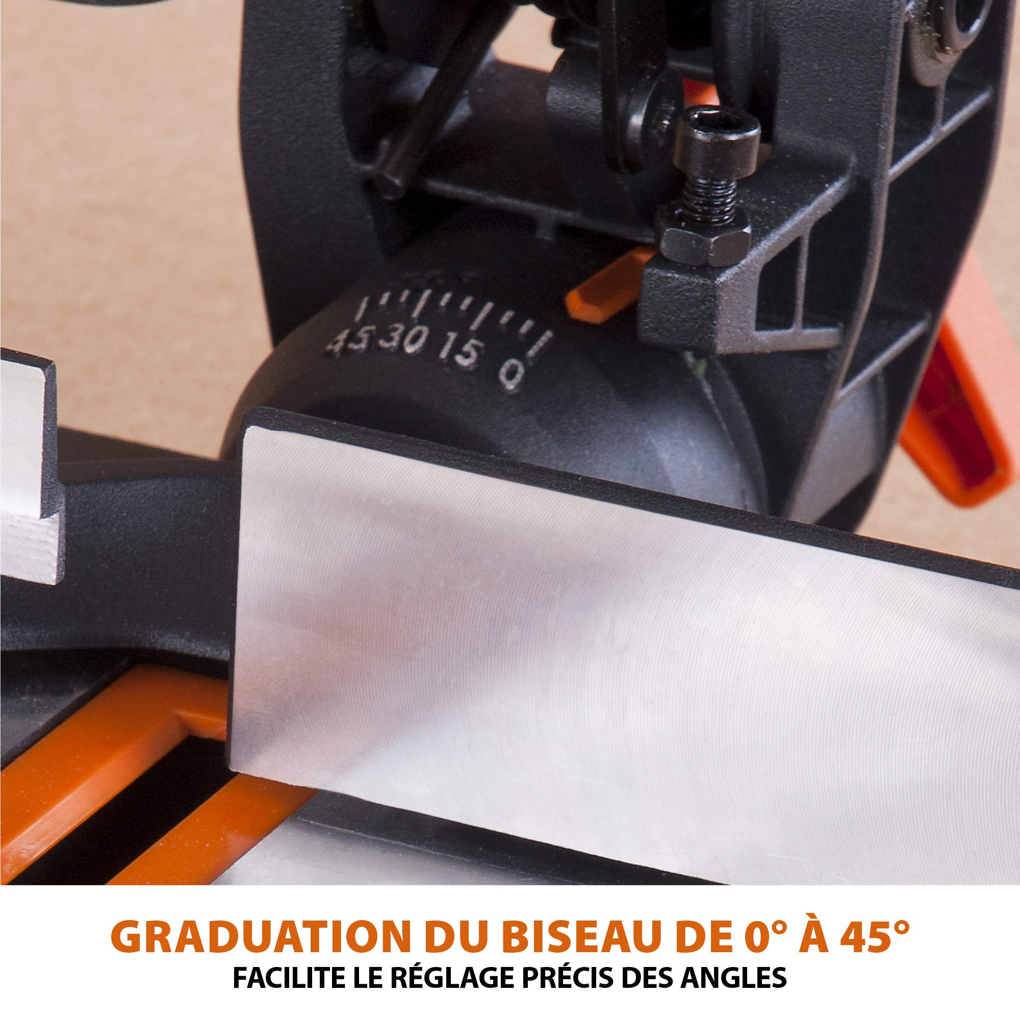 Evolution Power Tools Scie à Onglet Compacte 1200W 210mm Coupe Multi-Matériaux Lame TCT Incluse 45° Angle Onglet et Biseau R210CMS