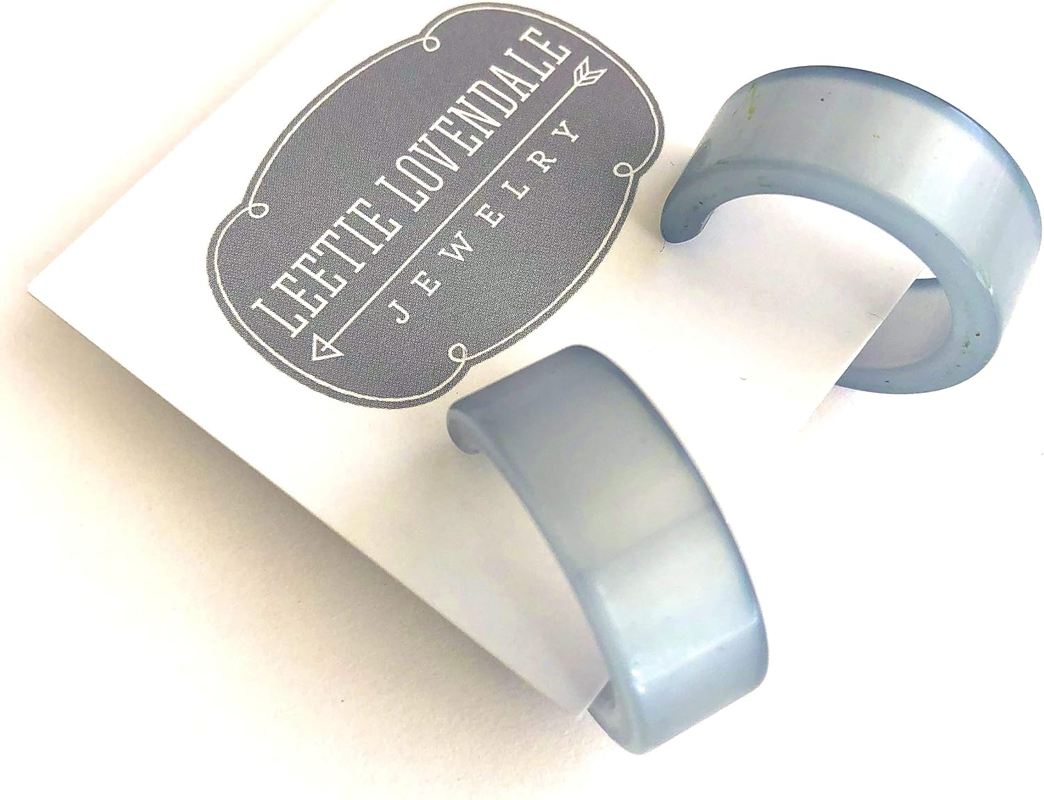 Teal Blue Moonglow Lucite Wide Classic Hoop Earrings - WDCL-BL-10