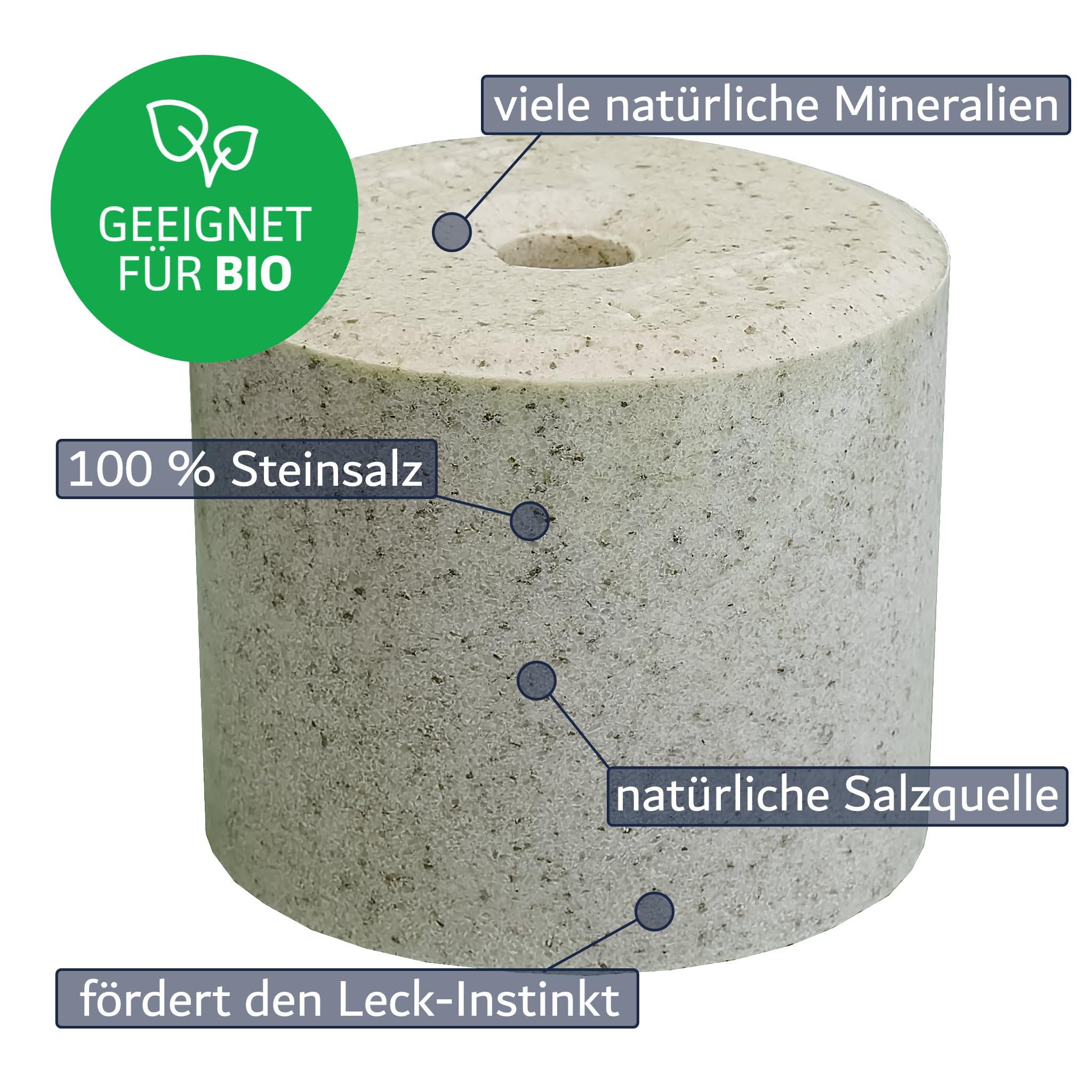 Salit Natur Steinsalz-Leckstein, 4 x 5 kg (20kg), 4er Pack | Für Rinder, Pferde, Schafe, Ziegen und Wild, Witterungsbeständig