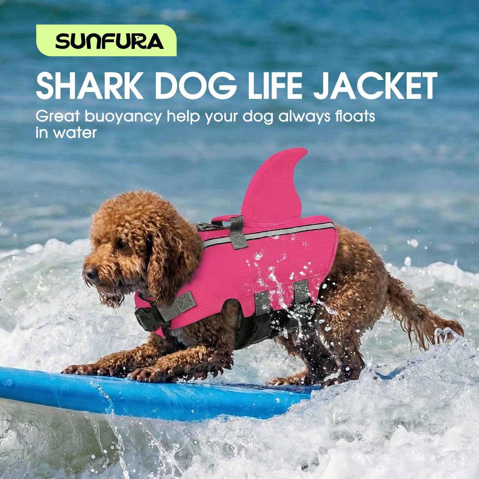SUNFURA Gilet de sauvetage pour chien taille XS, gilet de sauvetage pour chiens avec bandes réfléchissantes, gilet de sécurité pour animaux de compagnie pour la natation, le bateau, le bouledogue