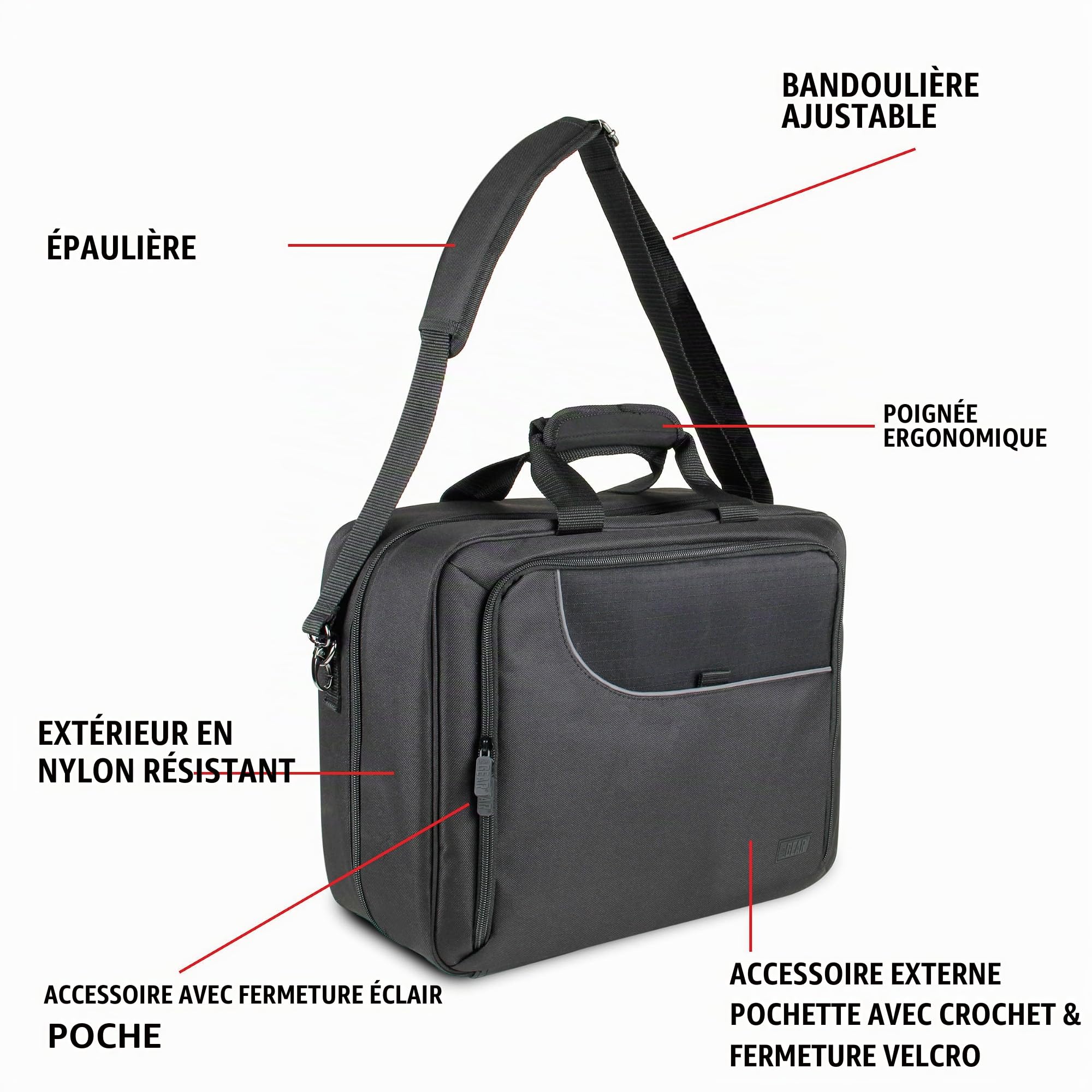 USA GEAR Audio Mixer Case - Mallette de Voyage pour Mixeur de Podcasts avec Intérieur Résistant aux Rayures - Compatible avec RODECaster, RODECaster Pro II, Microphones et Autres Équipements (Noir)