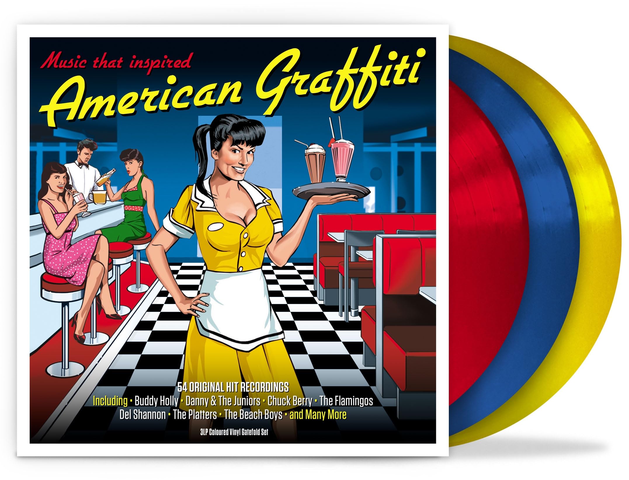 Music That Inspired American Graffiti 100 Hits (Red, Blue & yellow 3LP) [VINYL]
