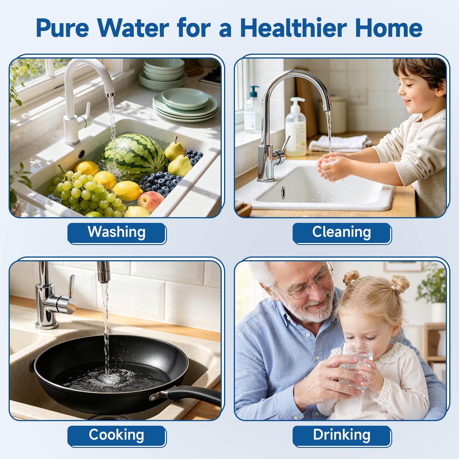 Q5-MF Purificateur d'eau sous évier 0,5 micron Élimine 99,99% du plomb, du chlore, du chlore et des odeurs, certifié NSF/ASNI 42&53, durée de vie 1 an