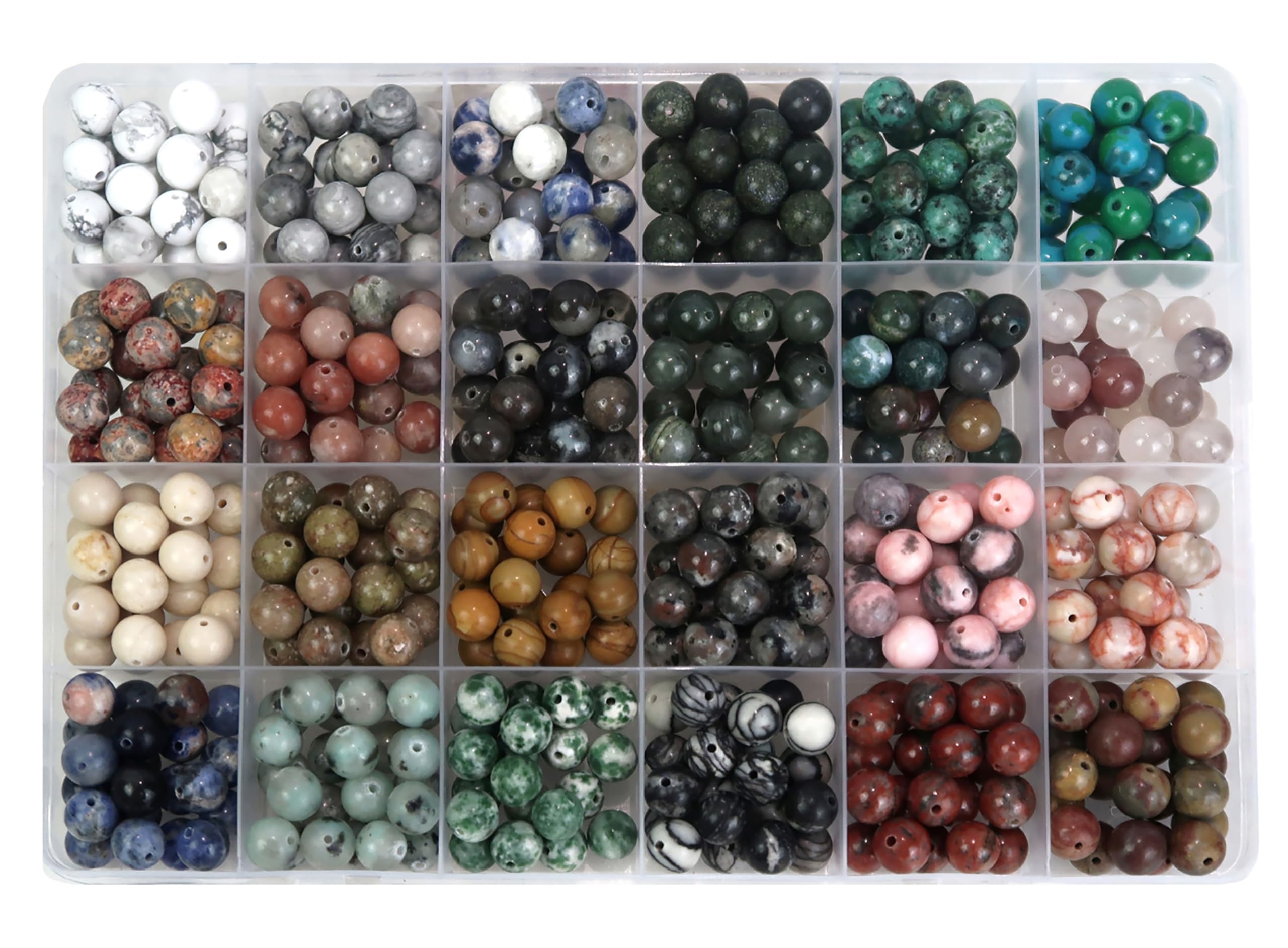 Lot de 500 perles rondes naturelles de 8 mm, pierre d'énergie en cristal Multiolor, accessoires en pierre précieuse en vrac, taille du trou de 1 mm, perles lisses pour la fabrication de