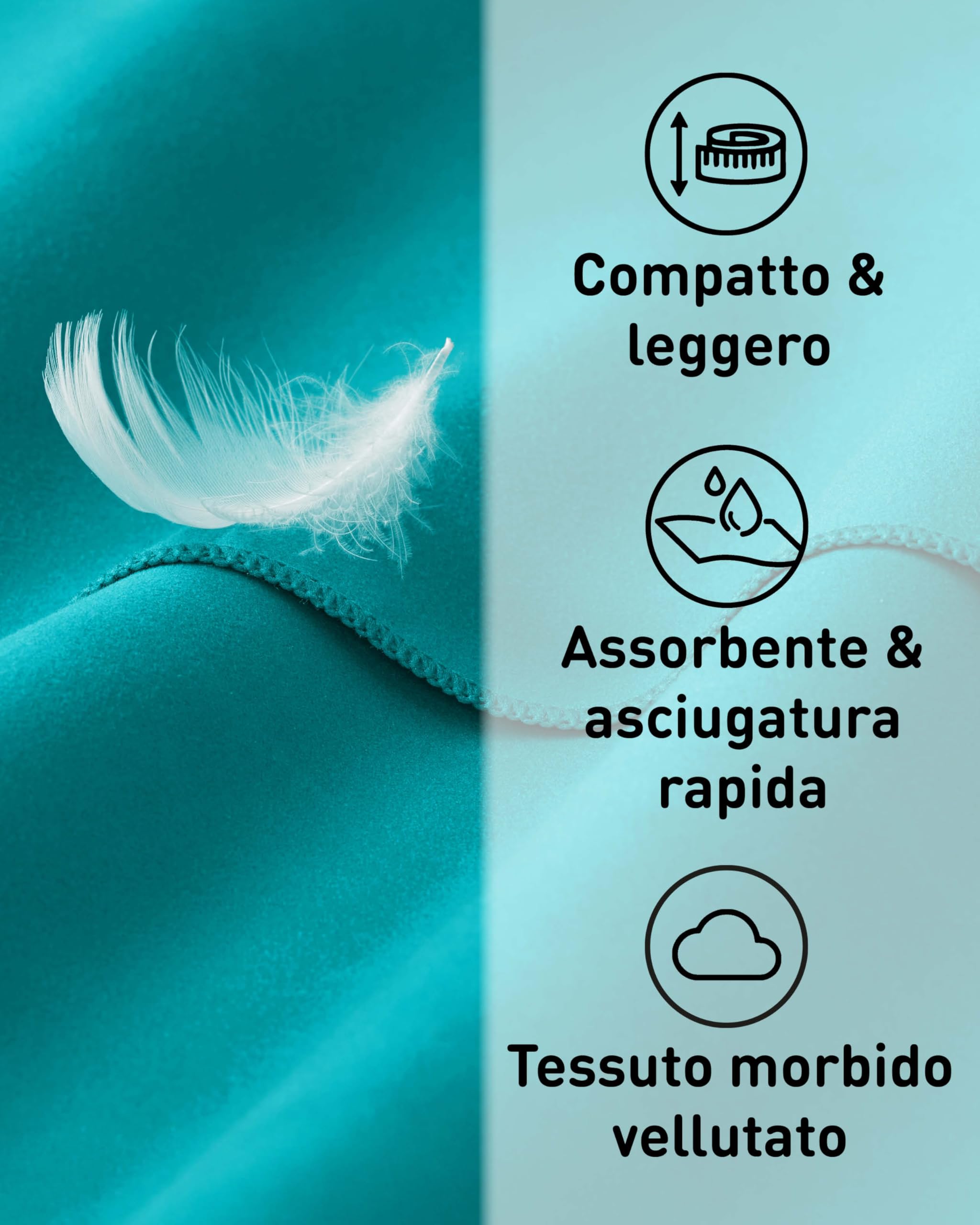 Fit-Flip Asciugamani microfibra - il perfetto telo mare microfibra grande - asciugamano palestra compatto e ultraleggero - asciugamano microfibra - ottimale per viaggio, sport e palestra