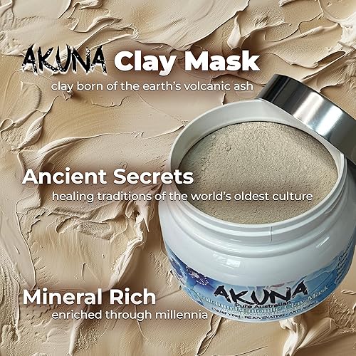 Miniatura 2 de AKUNA Arcilla curativa australiana antigua, polvo de arcilla de bentonita de calcio, cuidado facial esencial para desintoxicación, rejuvenecimiento,
