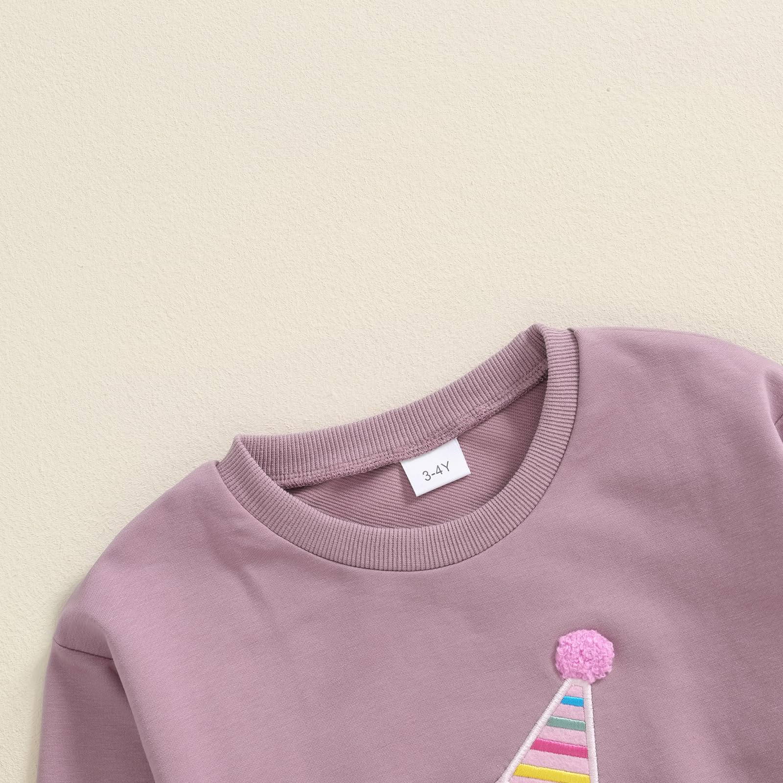 Felpa con cappuccio per il primo compleanno, per bambini e bambine, a maniche lunghe, girocollo, con stampa di lettere, felpa con cappuccio, per autunno e inverno, per bambino (viola 3, 3-4 anni),