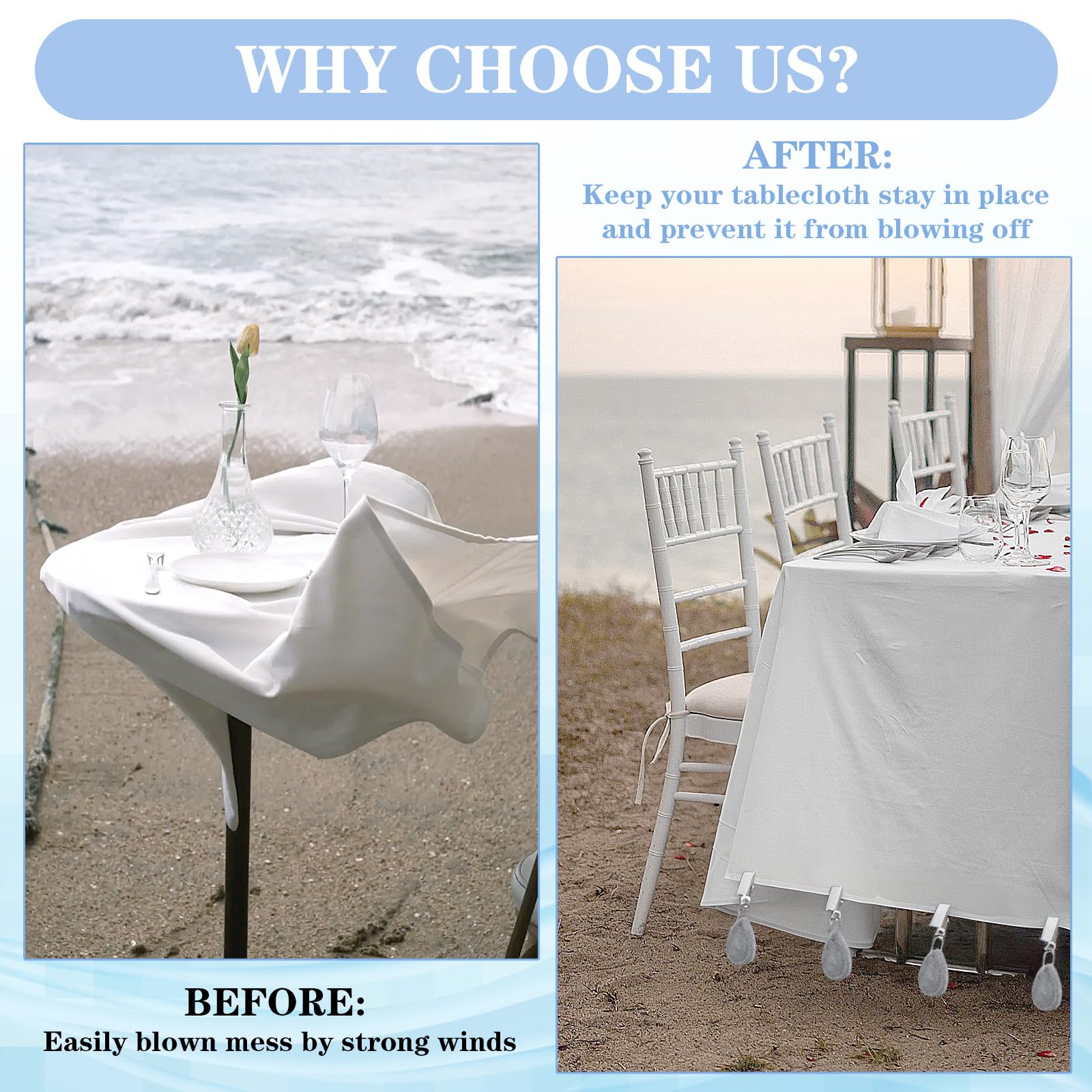 Poids de Nappe en Marbre Naturel, Pince Poid Table Exterieur, Lot de 10 Forme Larme Grise pour Mariage Camping