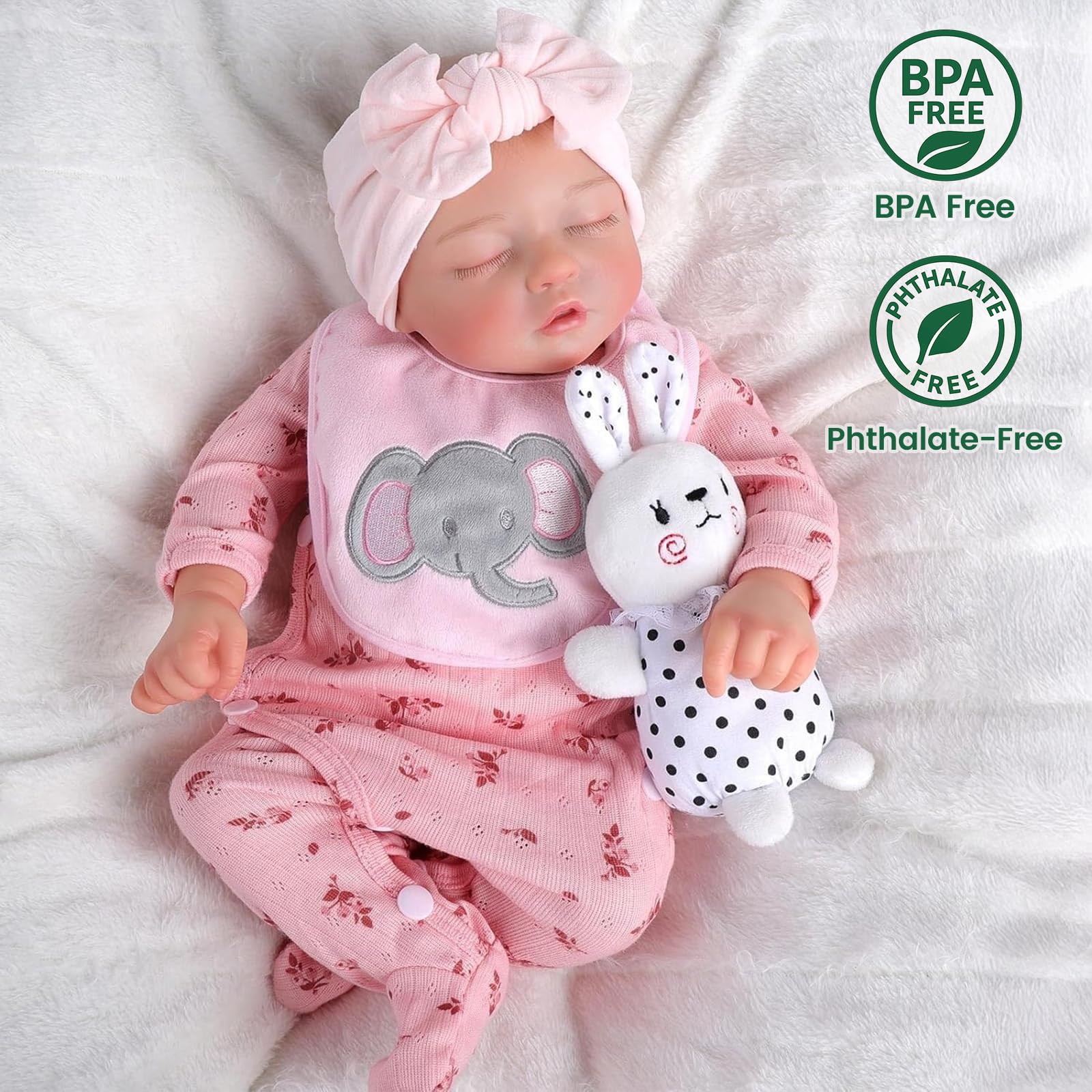 BABESIDE Reborn Bambole Realistica 43cm - Bambole Neonata in Vinile Dipinto a Mano - Idea Regalo per Bambina e Collezionisti - Morbida e Lavabile
