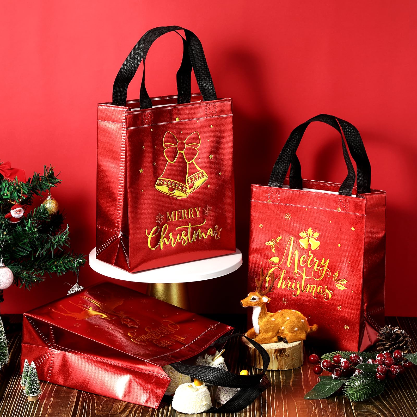 STYPOP 16 Pack 10" Christmas Gift Bags Medium Size With