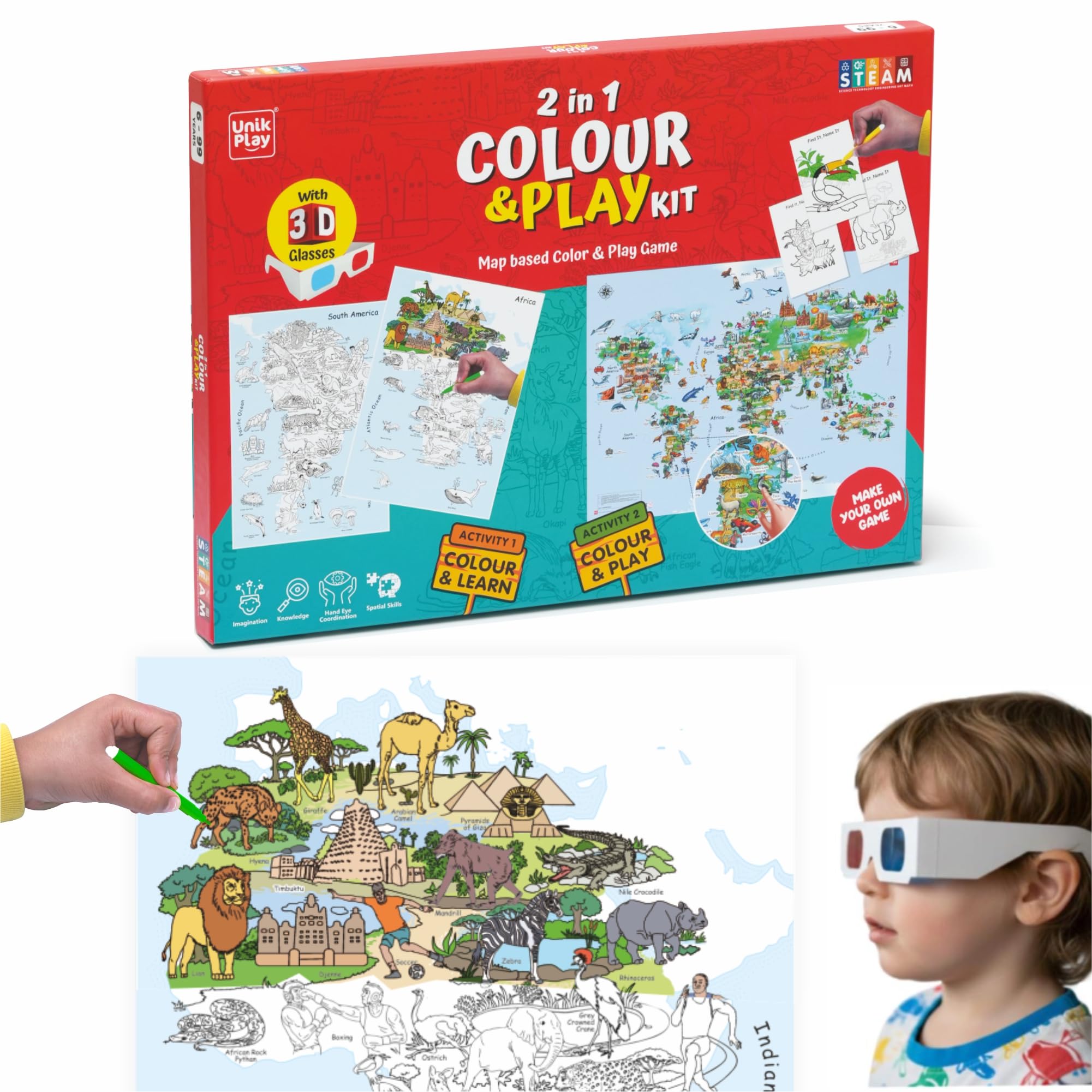 Geografika World Map Game - Educational Board Game for Kids -8