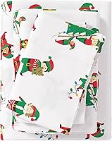 Vista 18 de Great Bay Home Christmas Flannel Sheet Set Full Size - 100% Turkish Cotton, Double-Brushed, Winter Bed Sheets - Ultra-Soft, Cozy, 4-Piece Holiday