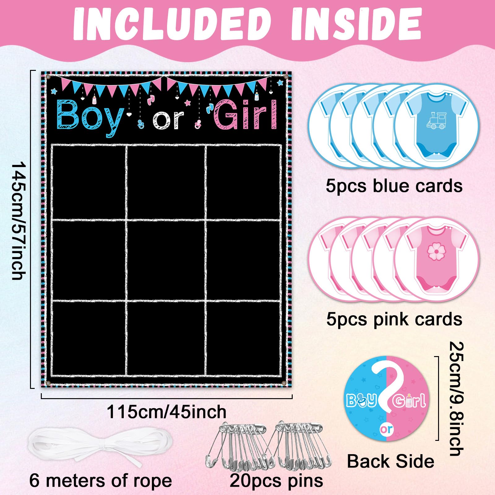 Juego de mesa de revelación de género Tic Tac Toe Ideas de revelación de género para niño o niña, suministros de fiesta de revelación de género azul y rosa, juego X y Juego de mesa de revelación de género Tic Tac Toe Ideas de revelación de género para niño o niña, suministros de fiesta de revelación de género azul y rosa, juego X y