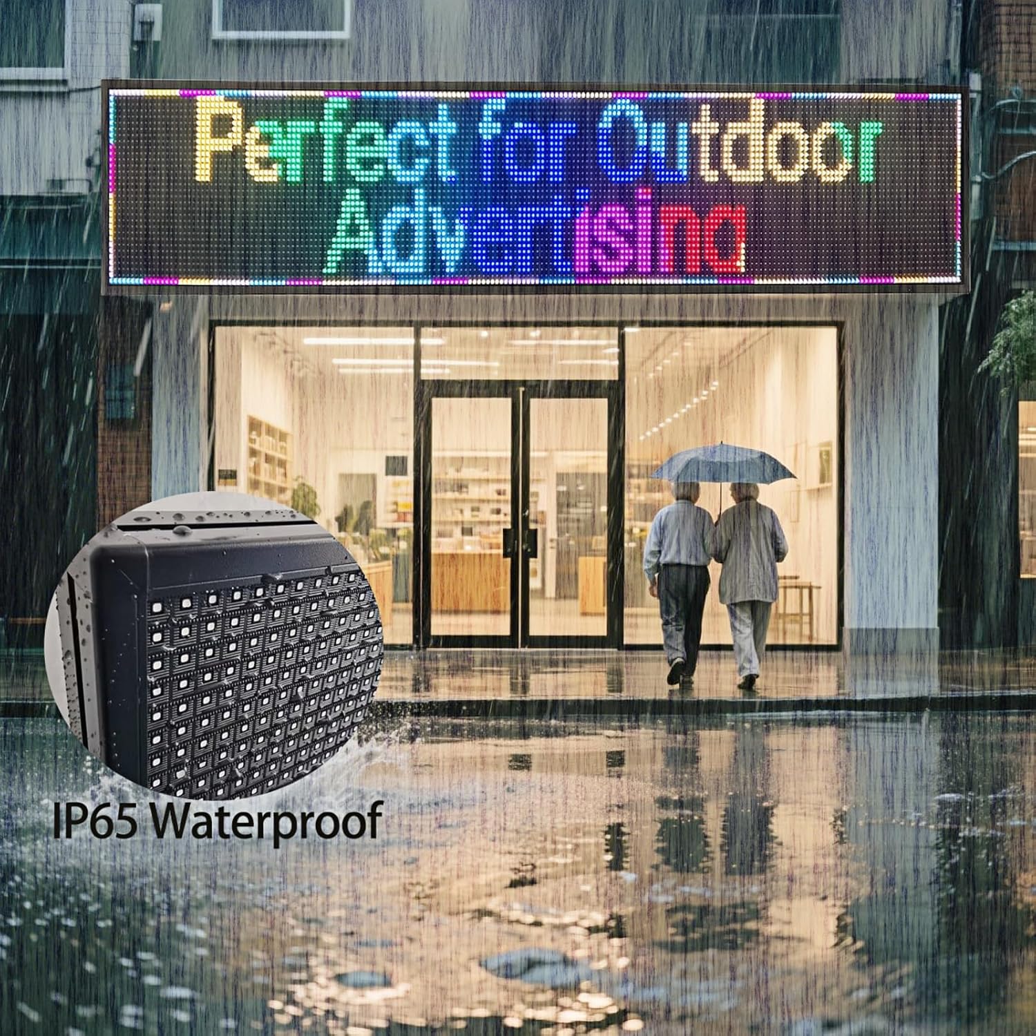 P10 Large Programmable LED Scrolling Sign 77”X20”, Bright Outdoor Digital Signs Waterproof, Full Color Led Open Signs for Business Advertising, Restaurant, School, Commerce, WiFi Control Electronic Message Display Board - Image 3