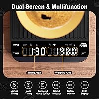 Vista 6 de Ultrean Mini Coffee Scale with Timer, Rechargeable Espresso Scale, 2kg/0.1g Accurate Scale for Espresso and Pour-Over Coffee, Portable Digital