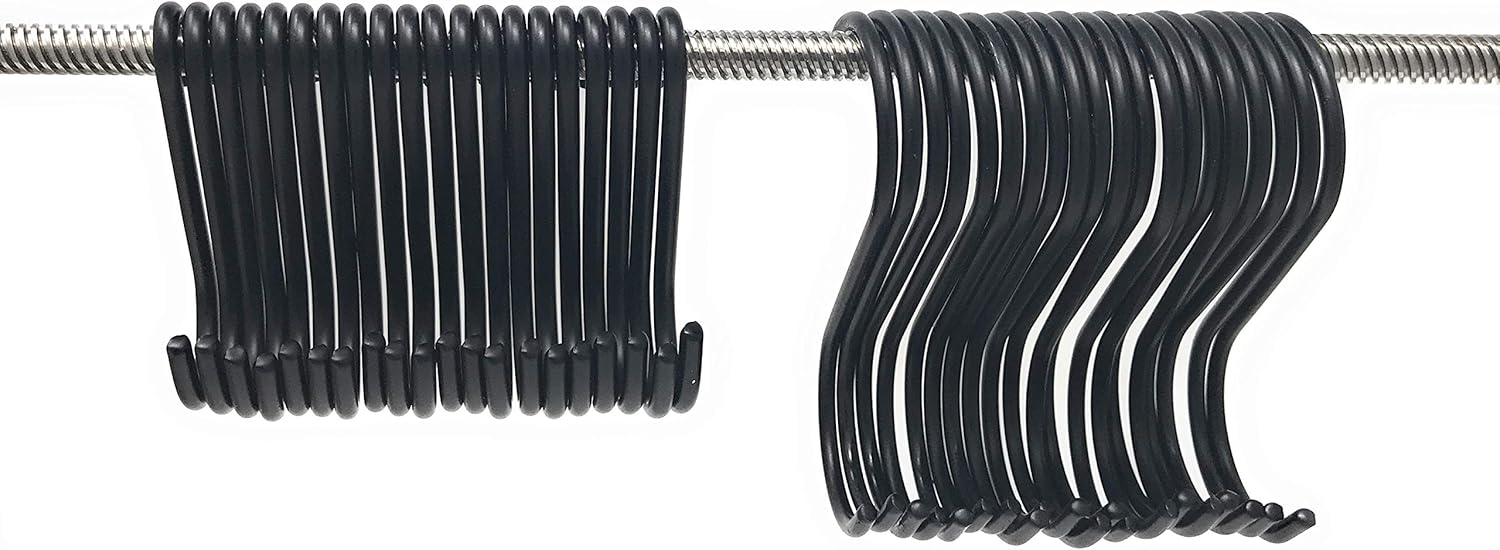 Best Promo 40 Pack - S Hook Assortment (Black Powder Coated Steel) - for Pots, Pans, Kitchenware, Office (40 Pack)