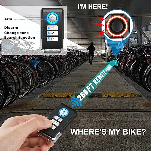 Miniatura 6 de WSDCAM Luz trasera inteligente con alarma de bocina, encendido/apagado automático USB C recargable impermeable luz trasera para bicicleta