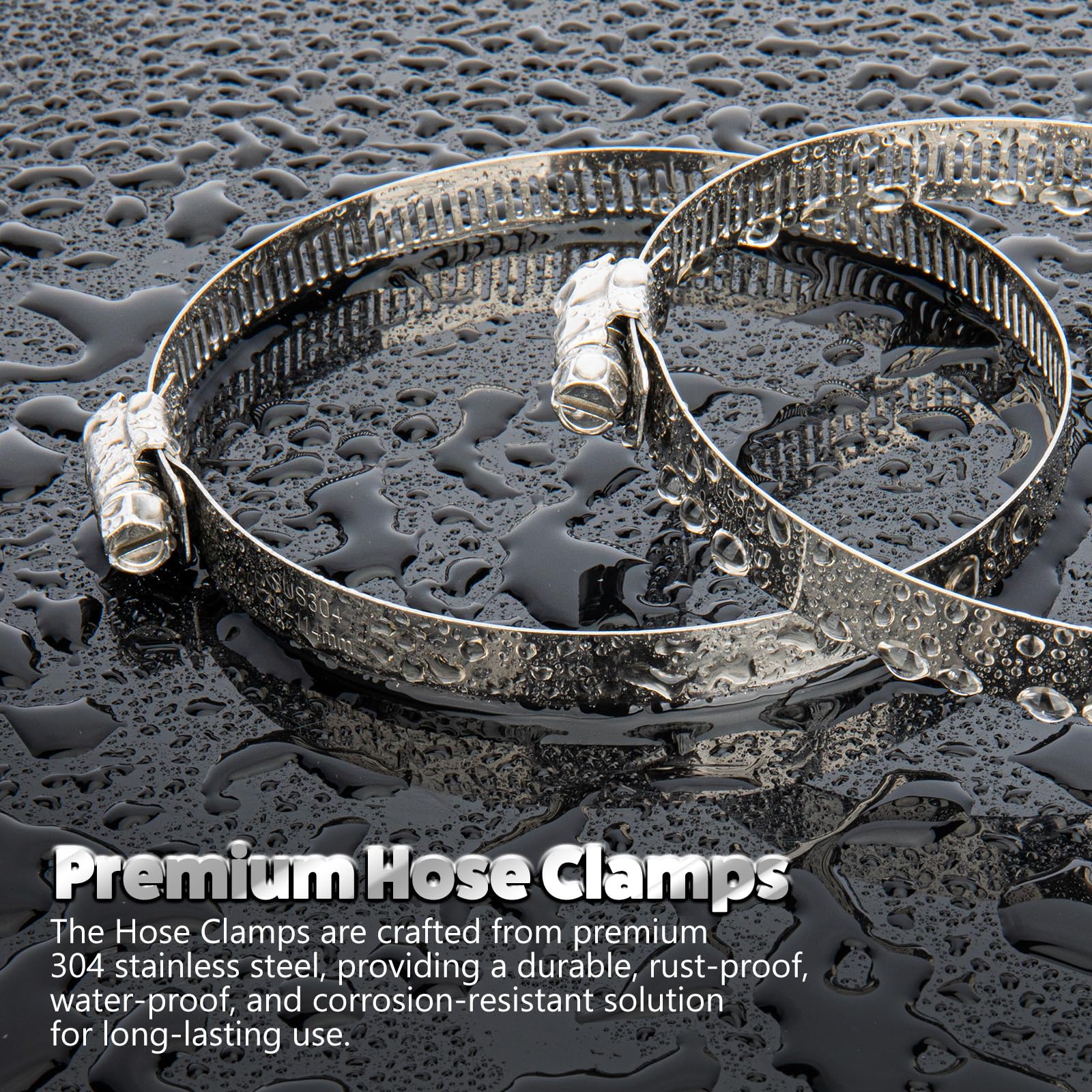 ZIPCCI Hose Clamp, 12 Pack Stainless Steel Worm Gear Fuel Line Hose Clamps, 21-38mm (3/4-1-1/2 - View #10