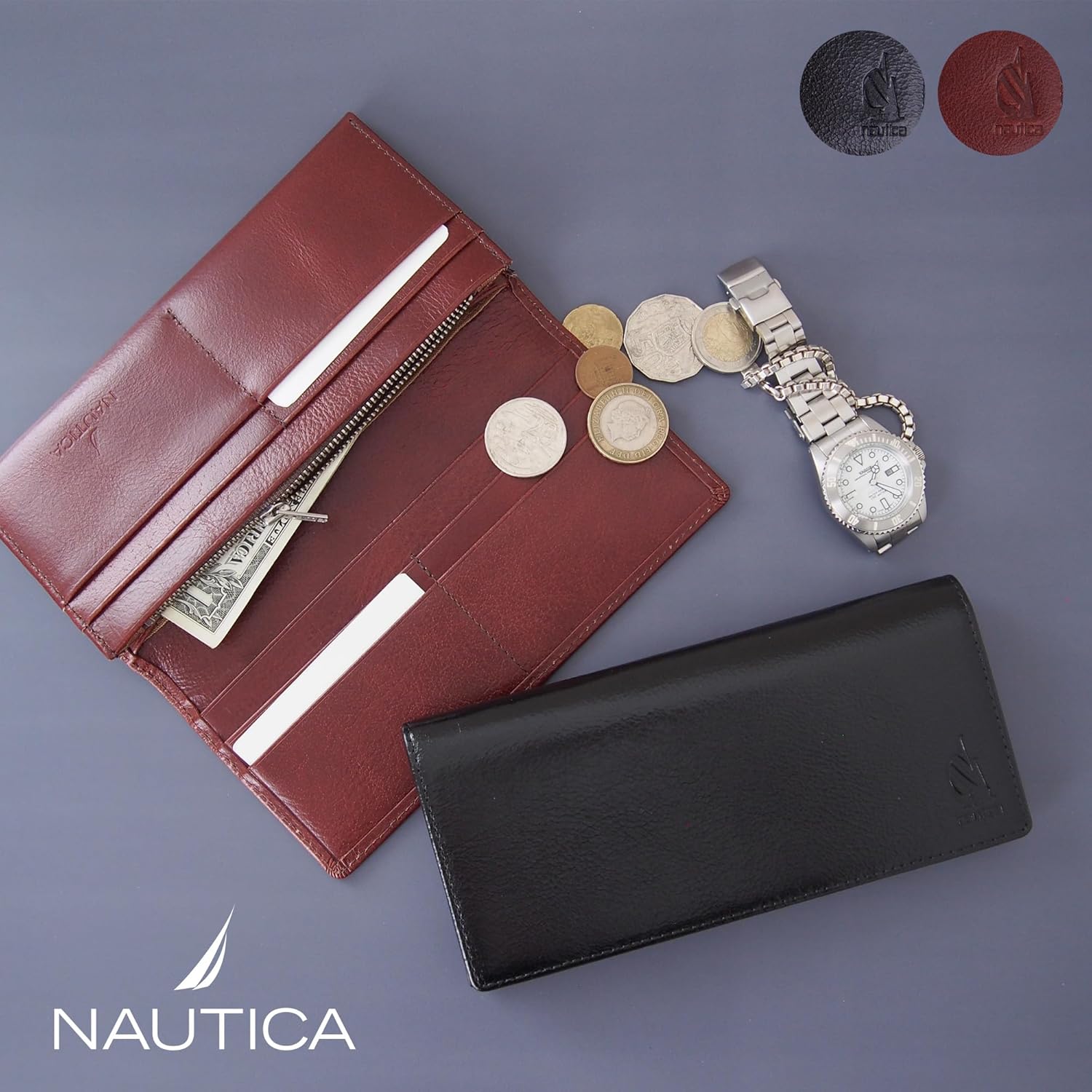 ムスタッシュ 二つ折り財布 メンズ レディース 本革 レザー 薄型 DBR-5409 レッド ムスタッシュ 二つ折り財布 メンズ ブランド MOUSTACHE 財布 小銭入れ