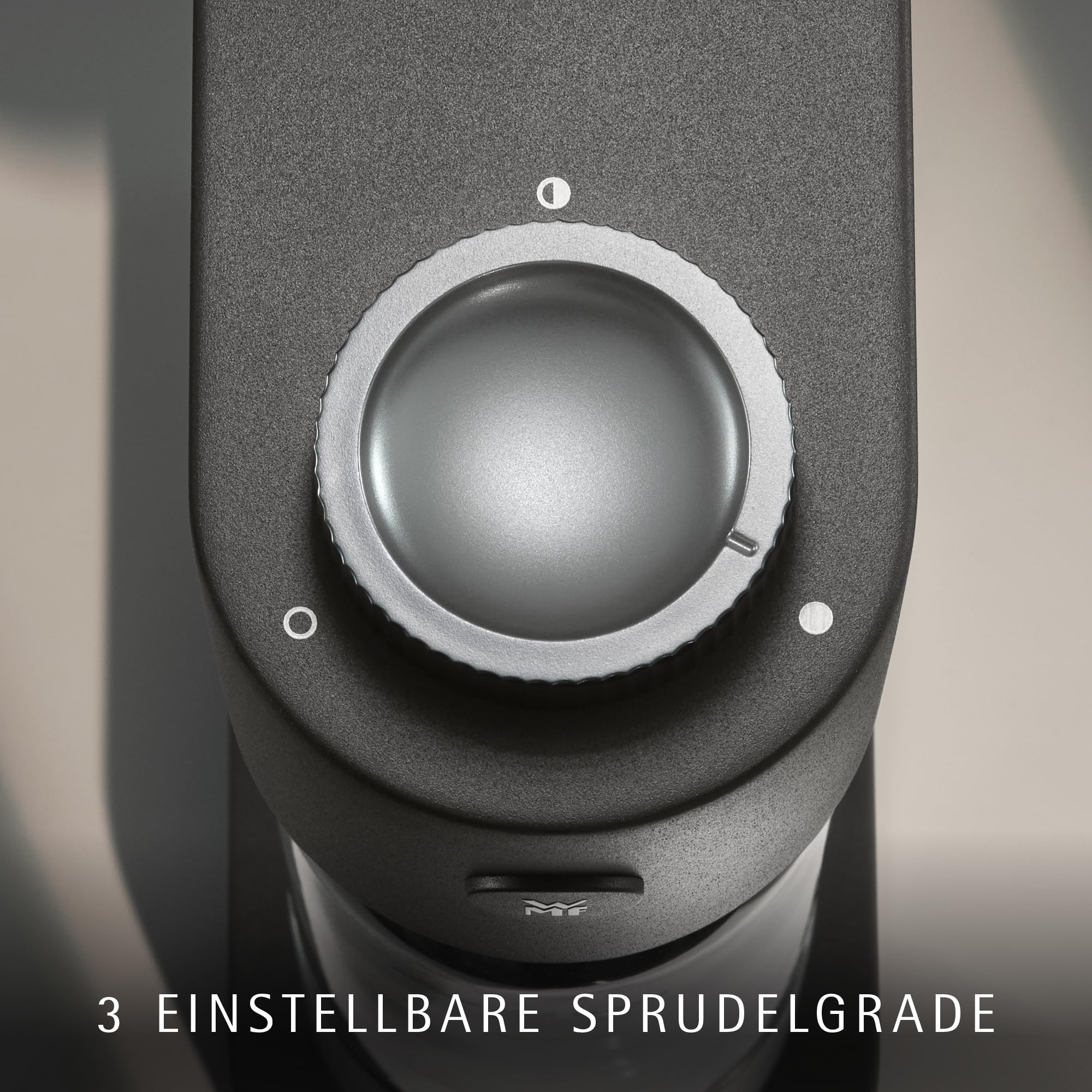 WMF Element One Wassersprudler – vollautomatische Edelstahl Sprudelmaschine mit 3 Graden, platzsparendes Design, eleganter Soda Maker & Sprudelgerät für prickelnden Genuss auf Knopfdruck, Farbe Lava