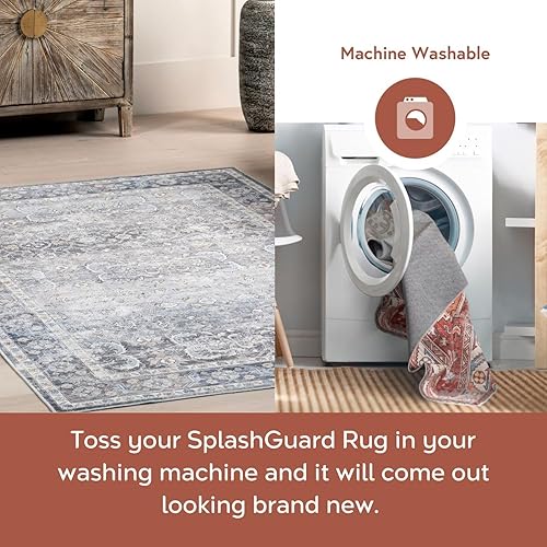 Miniatura 9 de nuLOOM Elen - Alfombra lavable a máquina con hojas naturales, 2 pies 6 pulgadas x 6 pies, color verde oliva