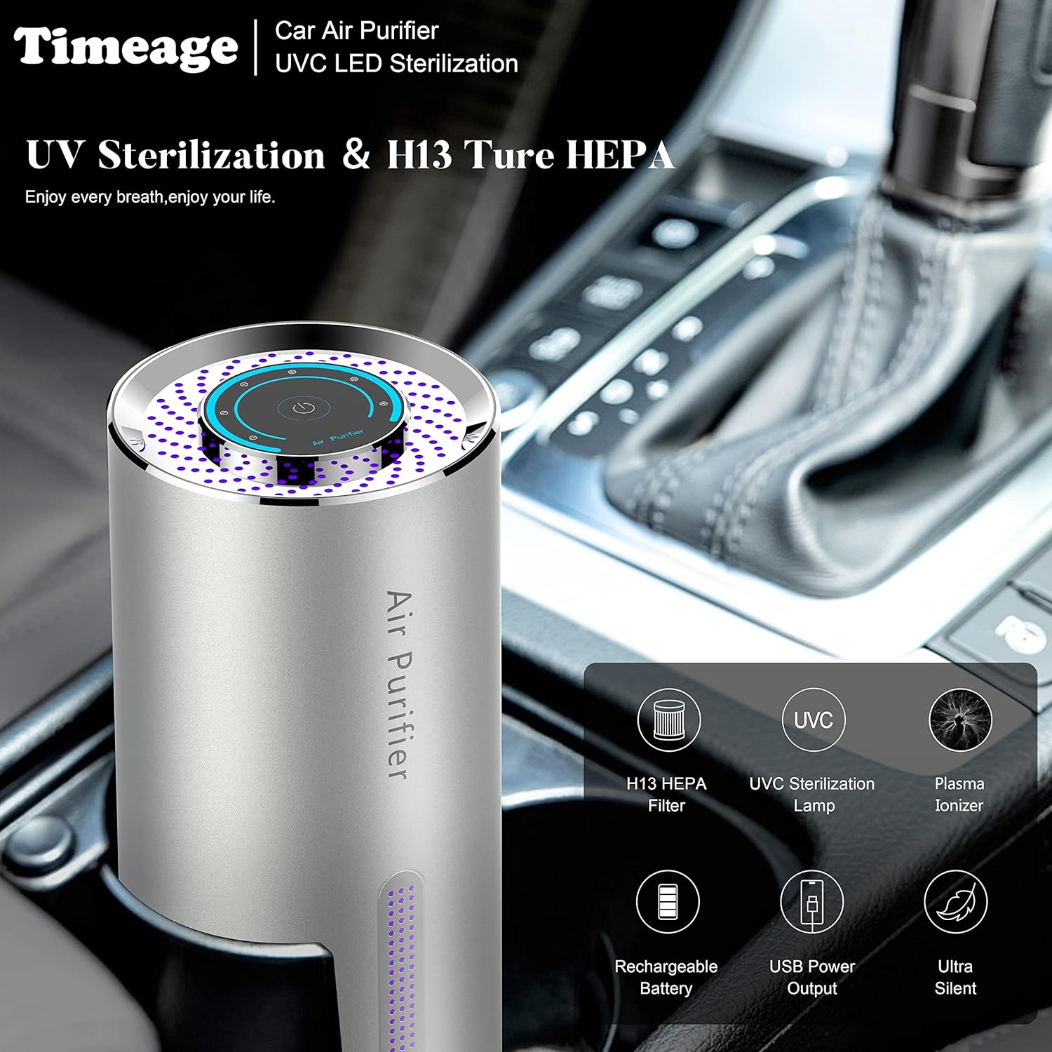 Travel Air Purifier + Timeage Home Air Purifier