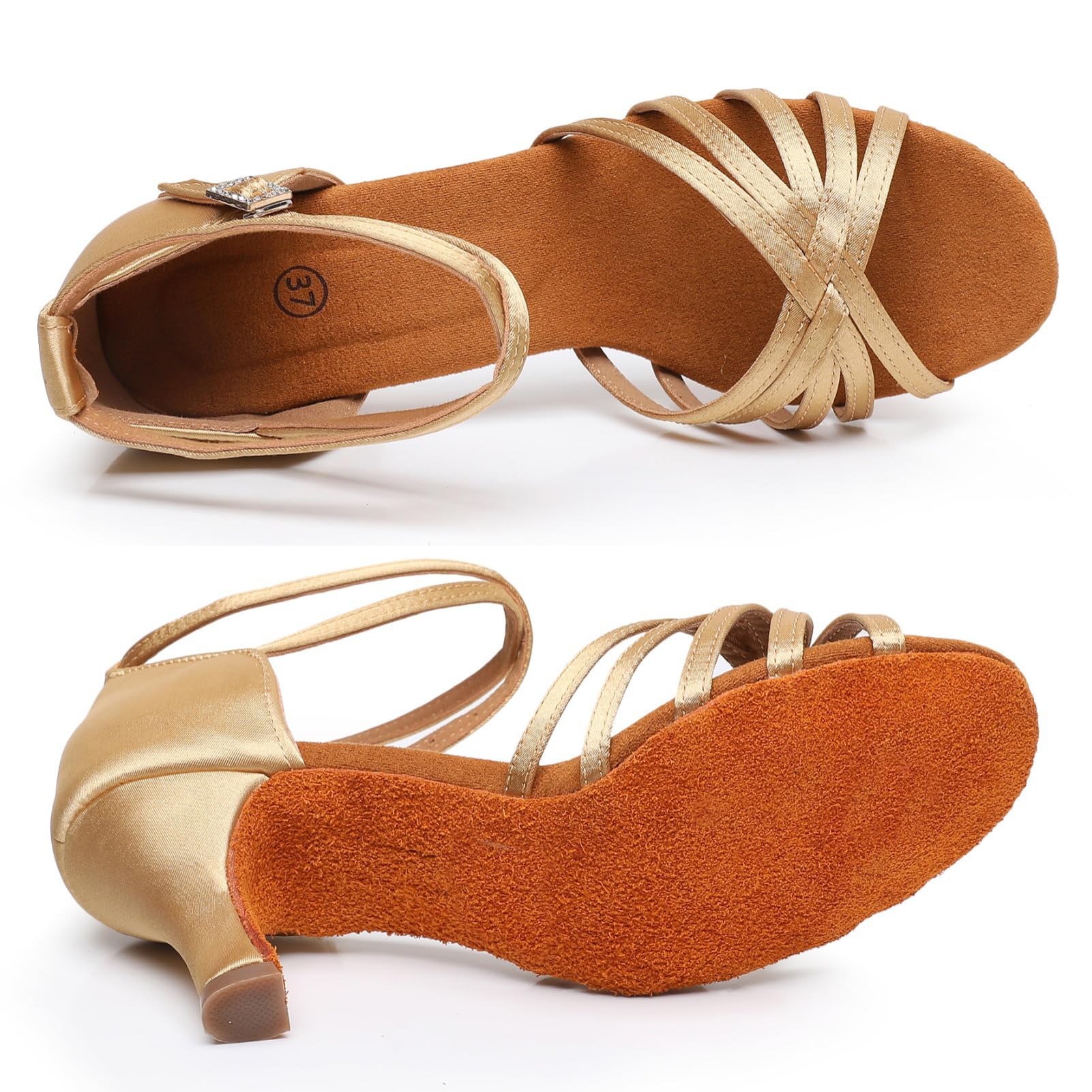 Rosefinch Scarpe da Ballo Latino per Le Donne Nero Professionale Scarpe da Ballo Sala da Ballo Partito Salsa Danza Pratica Prestazioni Scarpe Taglia（A01G）