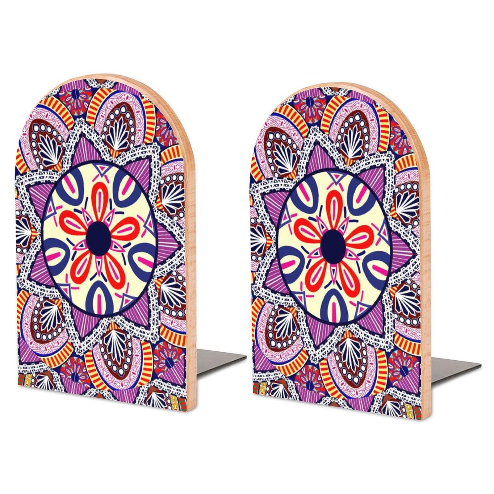 2 Blaue Frühlingsblumen-Buchstützen – 17 X 10,7 Cm, Metallbasis Mit Schaumstoffpolstern, Dekorativ Für Regale, Schreibtisch, Büro