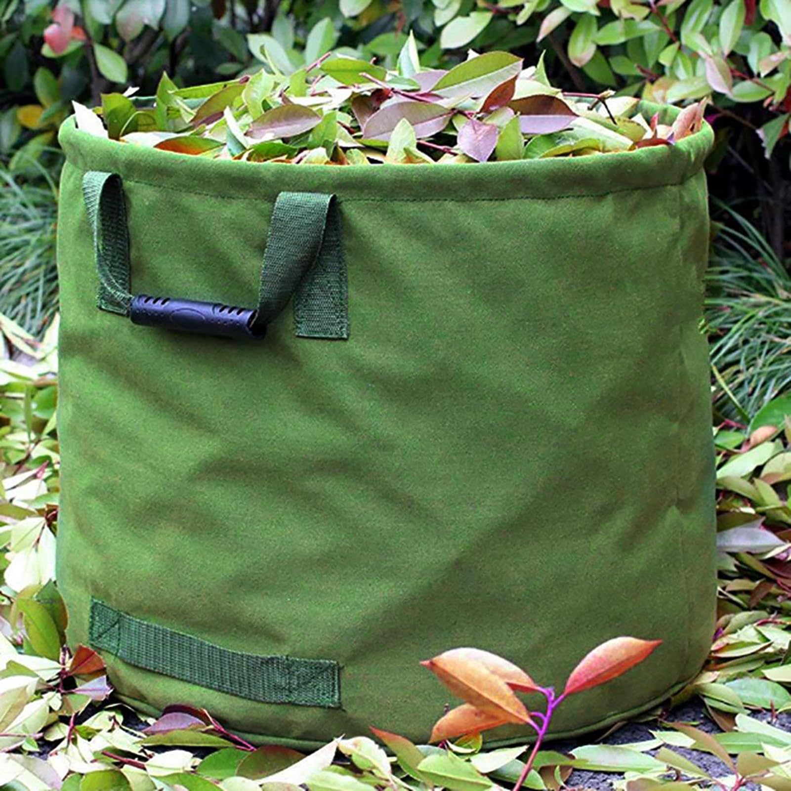 Sac à déchets de jardin 125 L en toile robuste robuste – Sac de jardin pliable polyvalent – Sac de jardin pliable et polyvalent en couleur noire