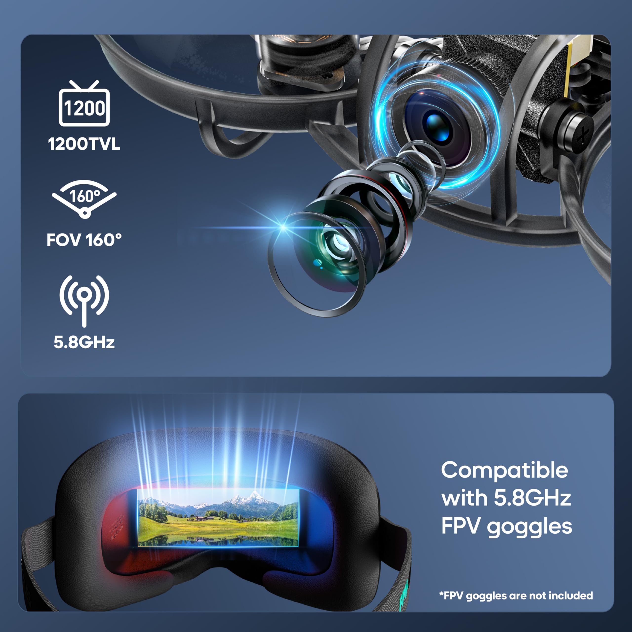 R8 ELRS Tiny Whoop Quadcopter,Ultralight 1S 80mm Micro FPV Drohne BNF mit 2 Batterien Fly12 Mins für FPV Freestyle Racing Indoor,Matrix G4 5IN1 FC,FOV160 °,0802 20000KV Brushless Motor