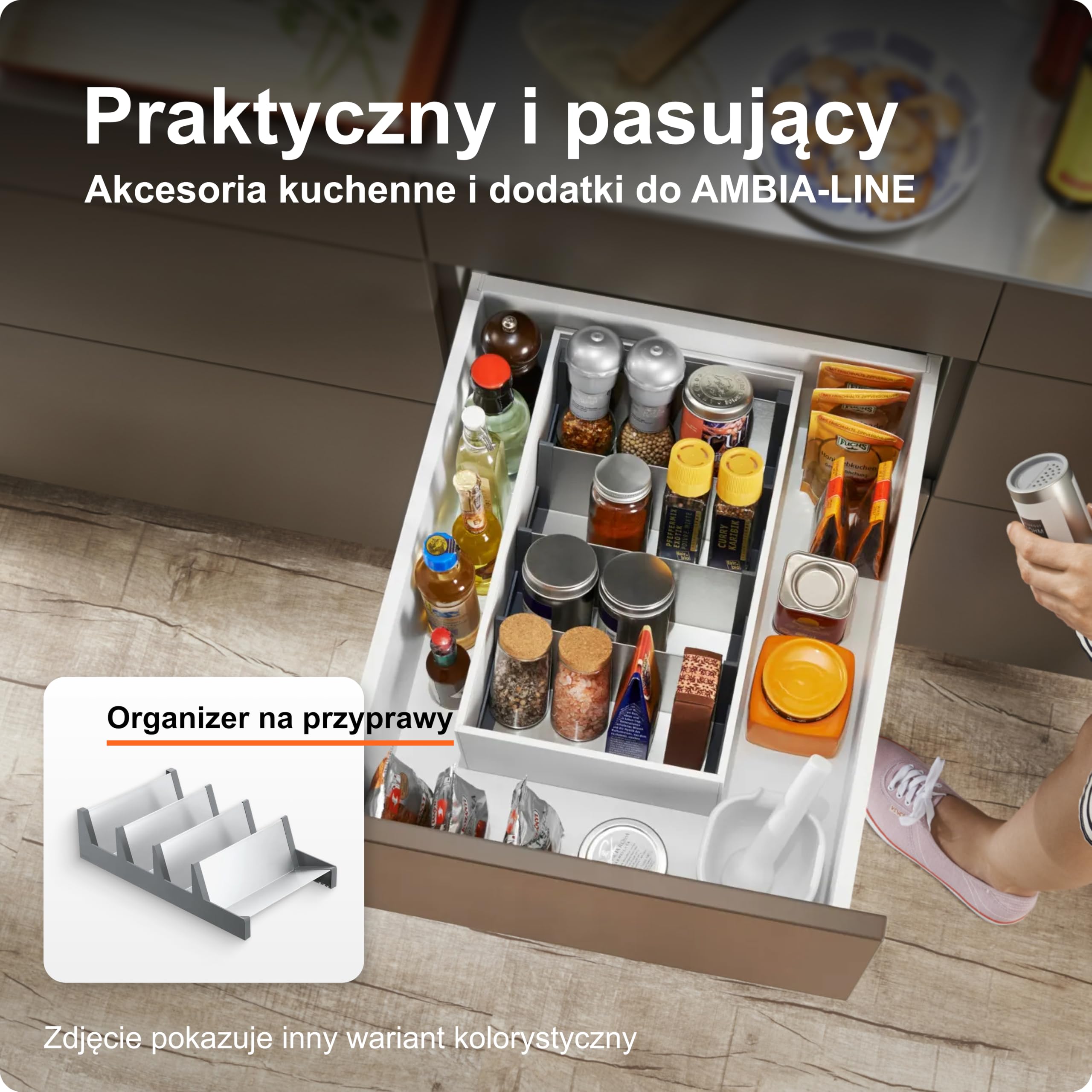 blum AMBIA-LINE organizer szuflady ze stali lakierowanej proszkowo | idealny do kuchni, łazienki i pokoju | rozszerzalny modułowo | 37×22×11 cm | z płytką magnetyczną | Czarny karbon