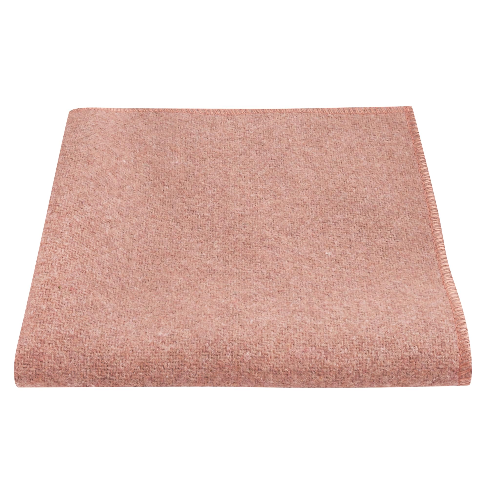 King & Priory Men's Salmon Pink Woven Wool Pocket Square, Handkerchief