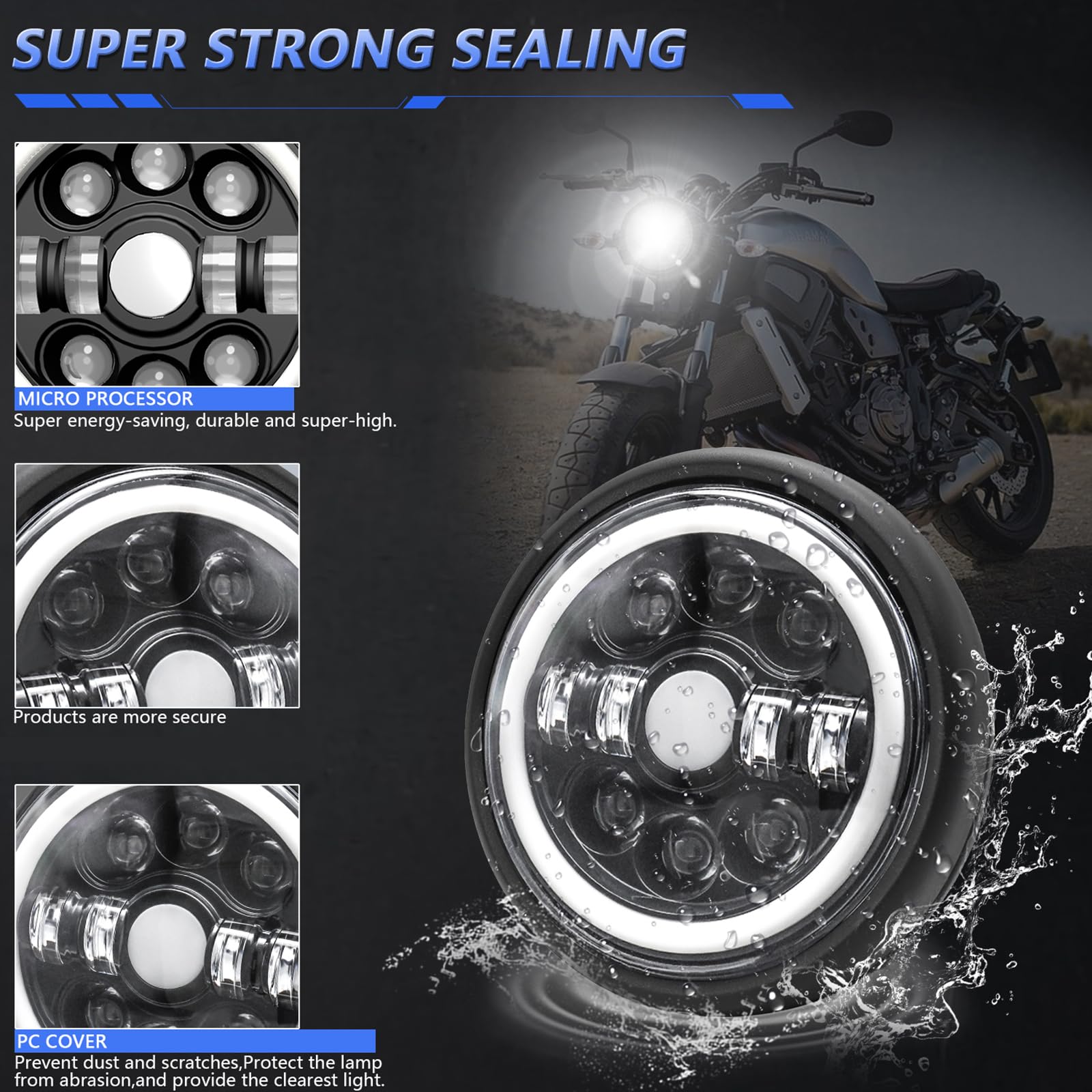 Amazon | Shkalacar 7インチ バイク ヘッドライト、チオートバイ LED