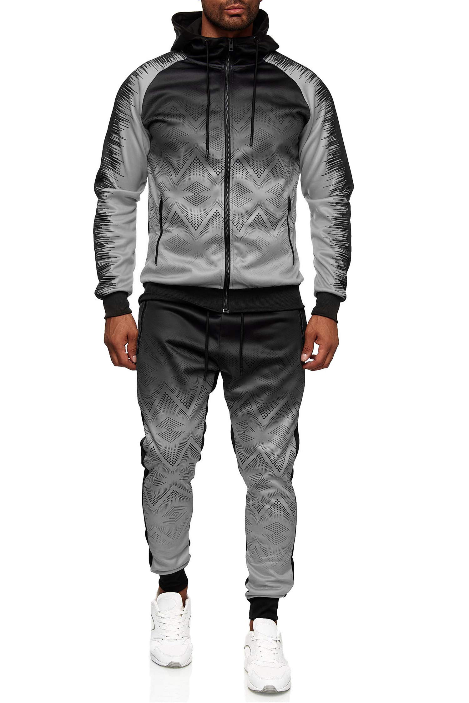 C-IN-C Tuta da jogging da uomo, modello barocco, tuta sportiva per uomo, tuta da corsa, palestra, tempo libero, modello