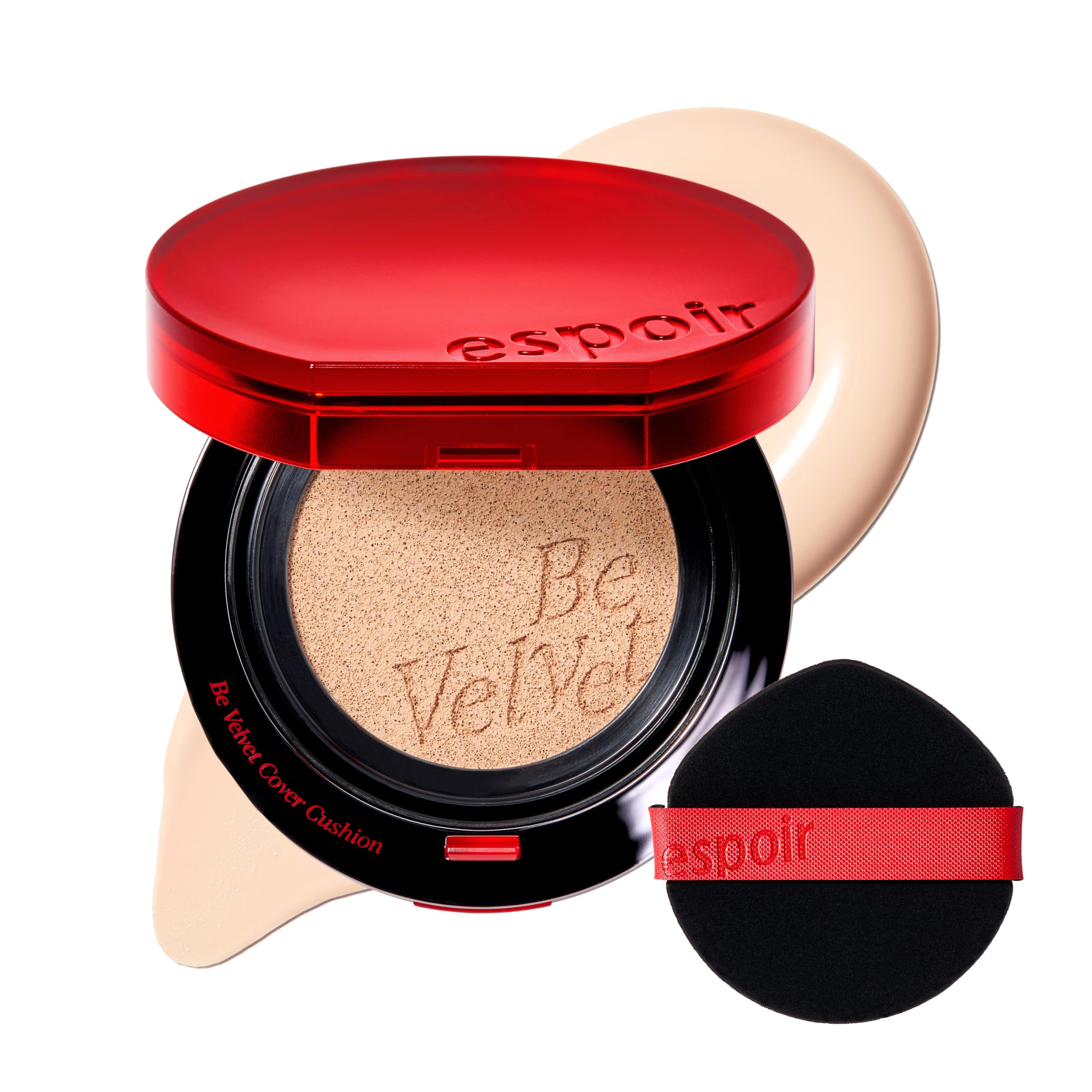 Espoir Be Velvet Cushion Foundation #13 Porcelain | Quick and Easy Coverage with Long-lasting Color by Zero Oxidation, Velvety Smooth Finish &