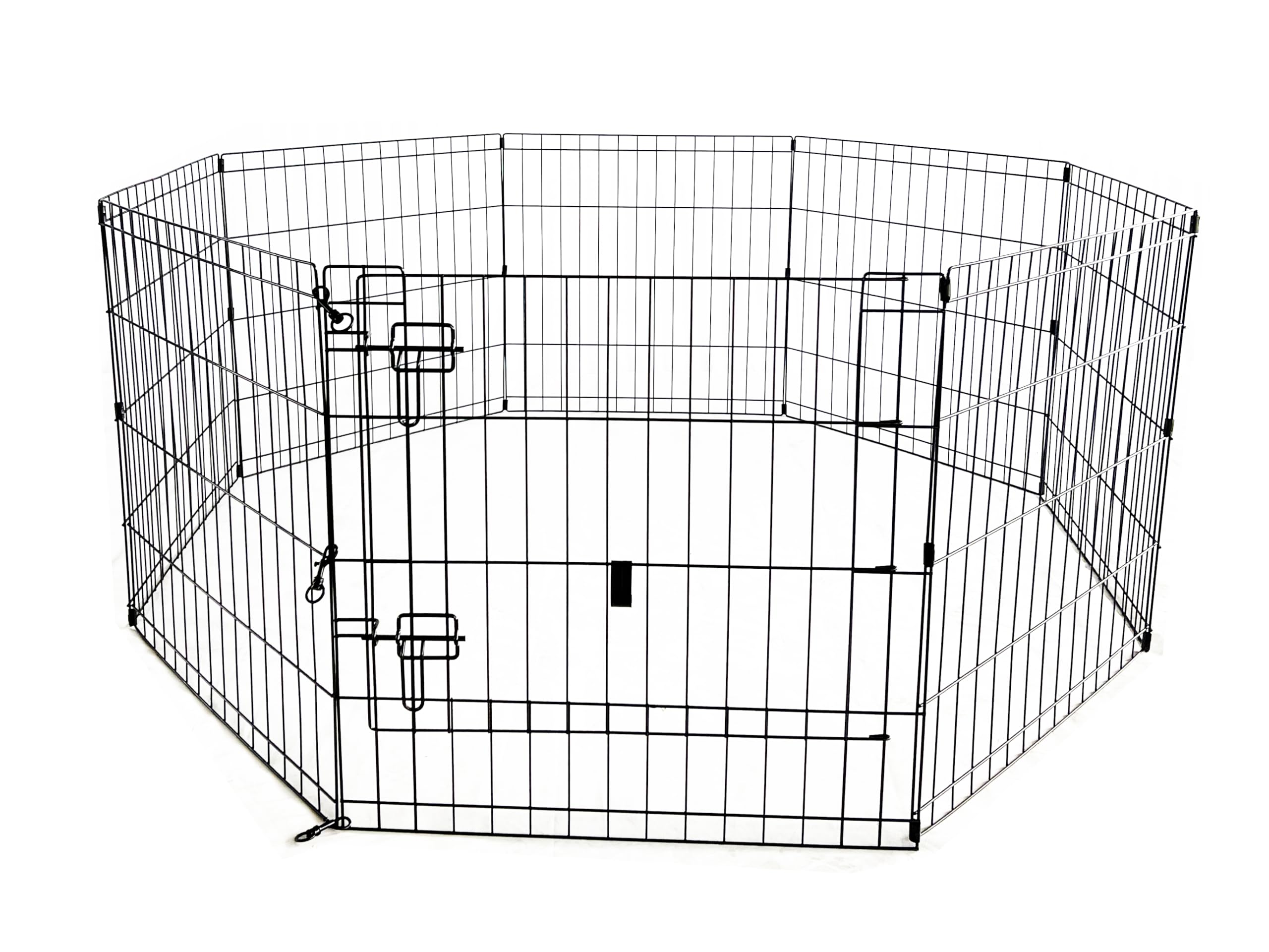 allpetsolutionsFoldable Octagonal Metal Dog and Pet Exercise Playpen, With door, 30 inch (75 cm), Black