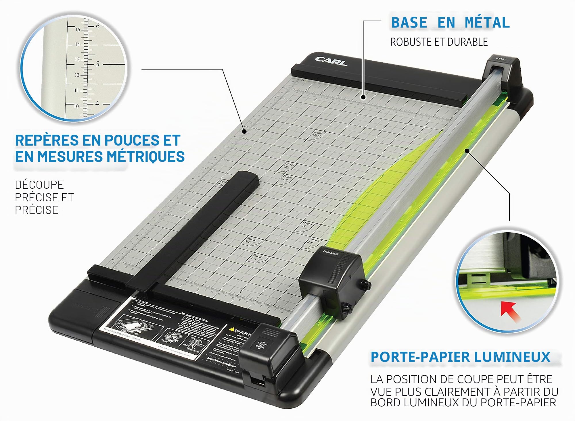 Carl Heavy Duty massicot rotatif 30,5 cm 18-inch Black/Silver