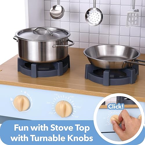 Miniatura 3 de Cocina de madera para niños, cocina de juego de simulación para niños pequeños y grandes, juego de cocina para niños pequeños, juego de cocina para