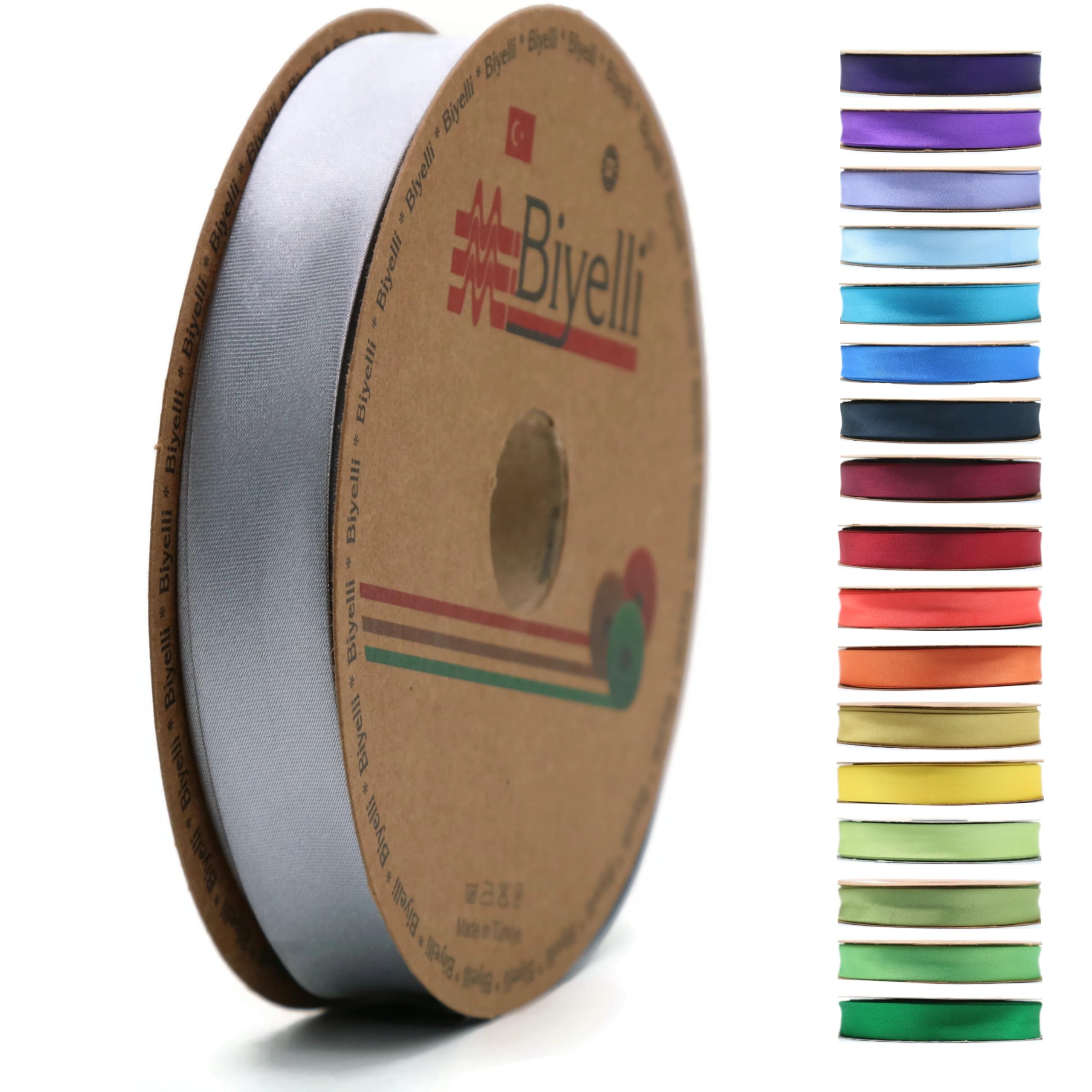 Fold Satin Bias Tape - 99+ Colors - 3/4 Inches Wide - 27 Yards - Fold Satin Binding Bias Ribbon Fabric Piping Bias Binding Tape for Sewing Clothing DIY (11. Fossil Gray) BYS11