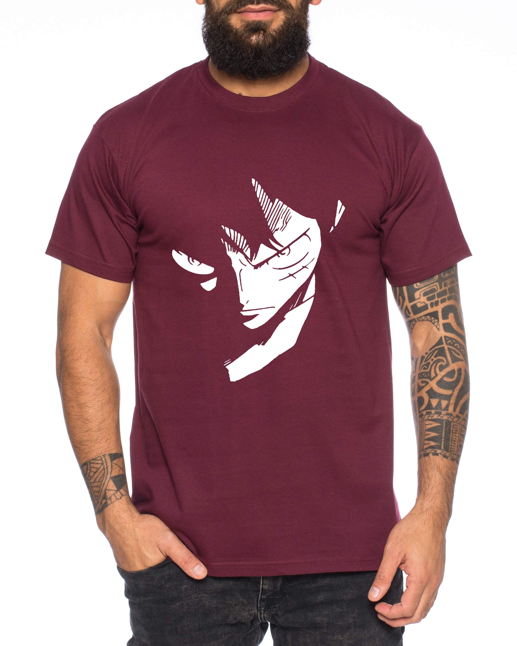 Tee Kiki Ruffy Face Zoro One Manga Maglietta Luffy da Uomo Anime Piece