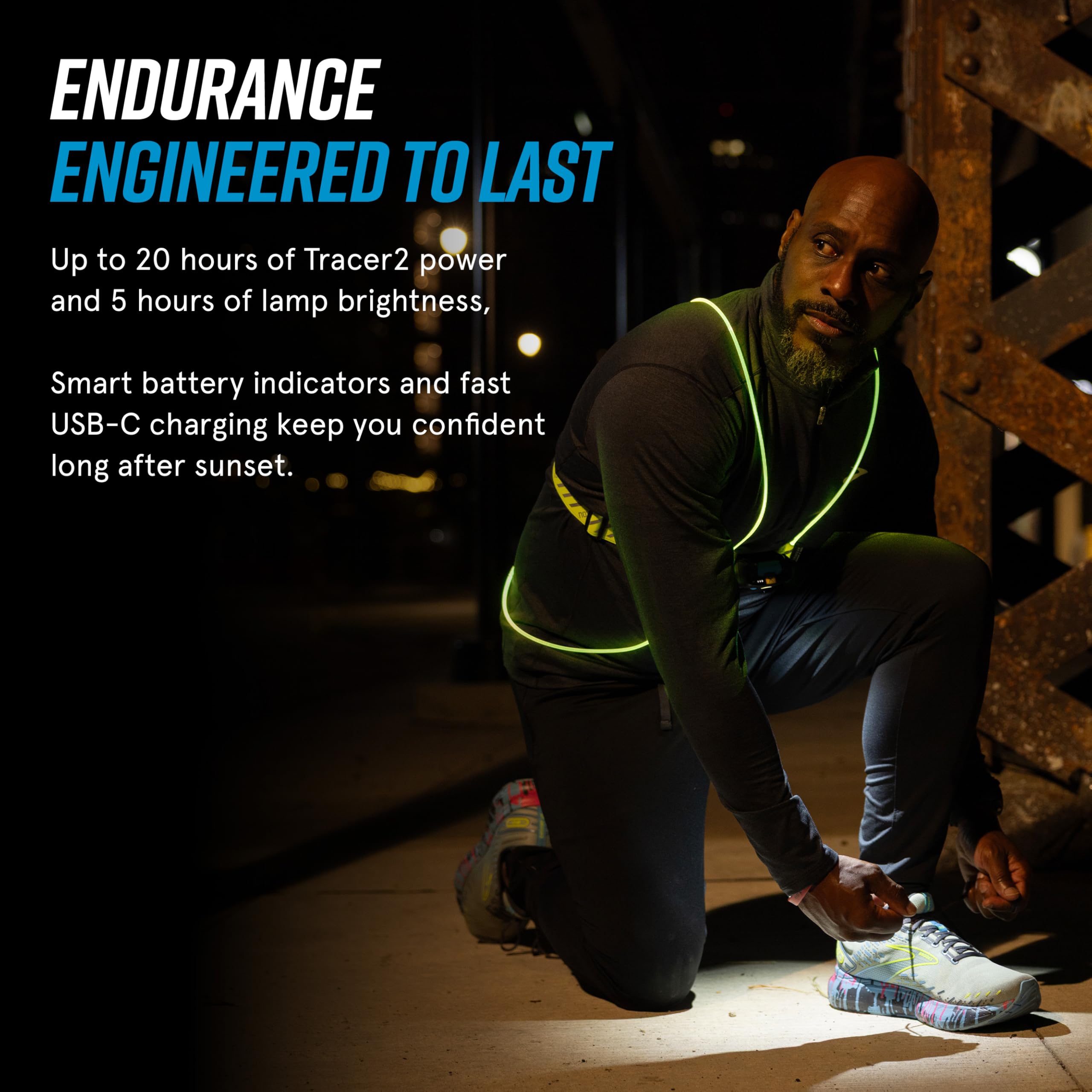 Noxgear Tracer360 - Chaleco reflectante y iluminado para correr o ciclismo