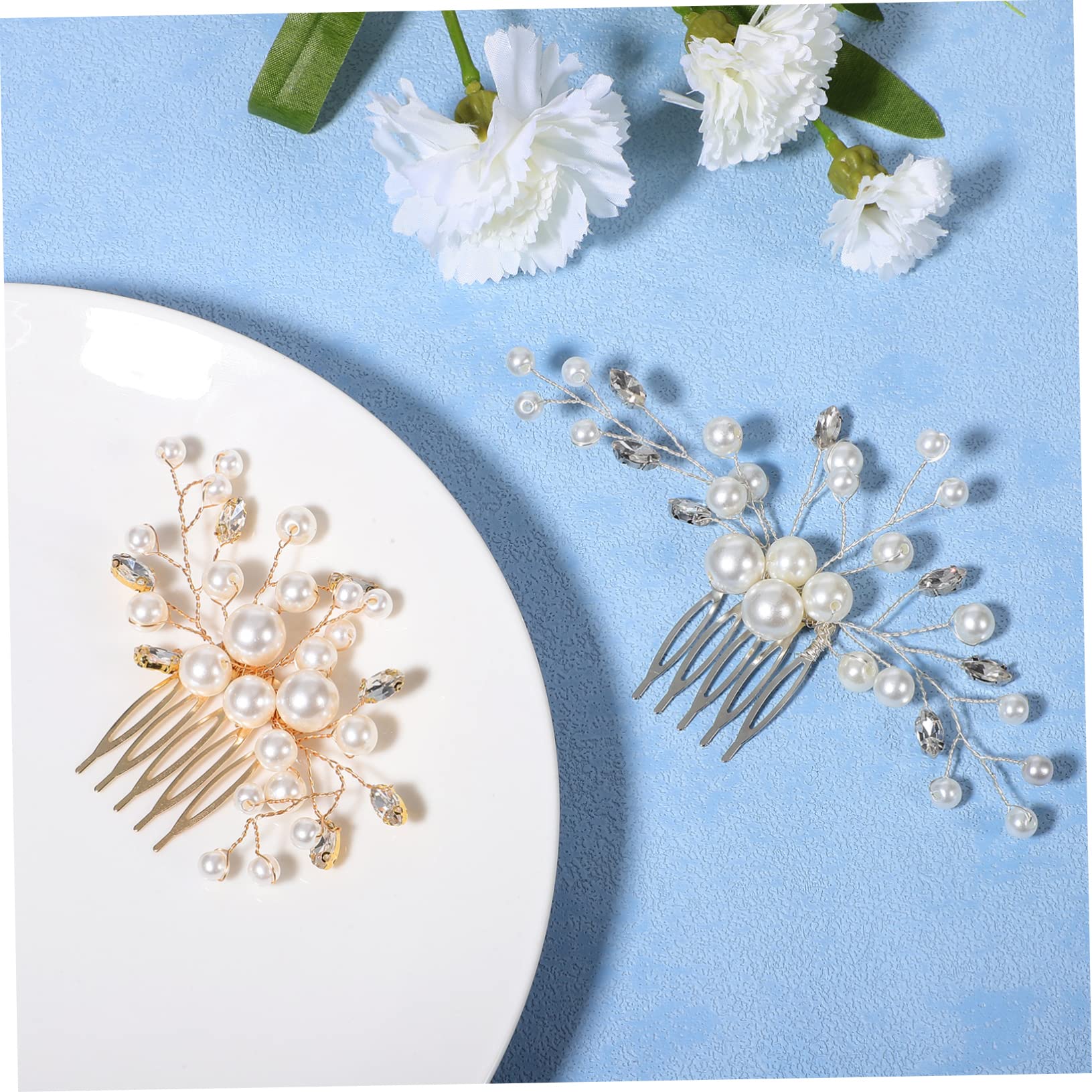 MAGICLULU 5 Set Eleganti Pettini Laterali Per Da Sposa Con Strass Per Donne Per Feste Di Nozze Eventi Speciali 2 Pezzi * 5