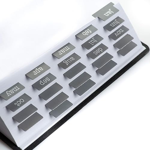 Miniatura 40 de DiverseBee - Agenda laminada, pestañas mensuales, 24 pestañas para cuadernos (pestañas de 12 meses y 12 pestañas en blanco), calendario mensual