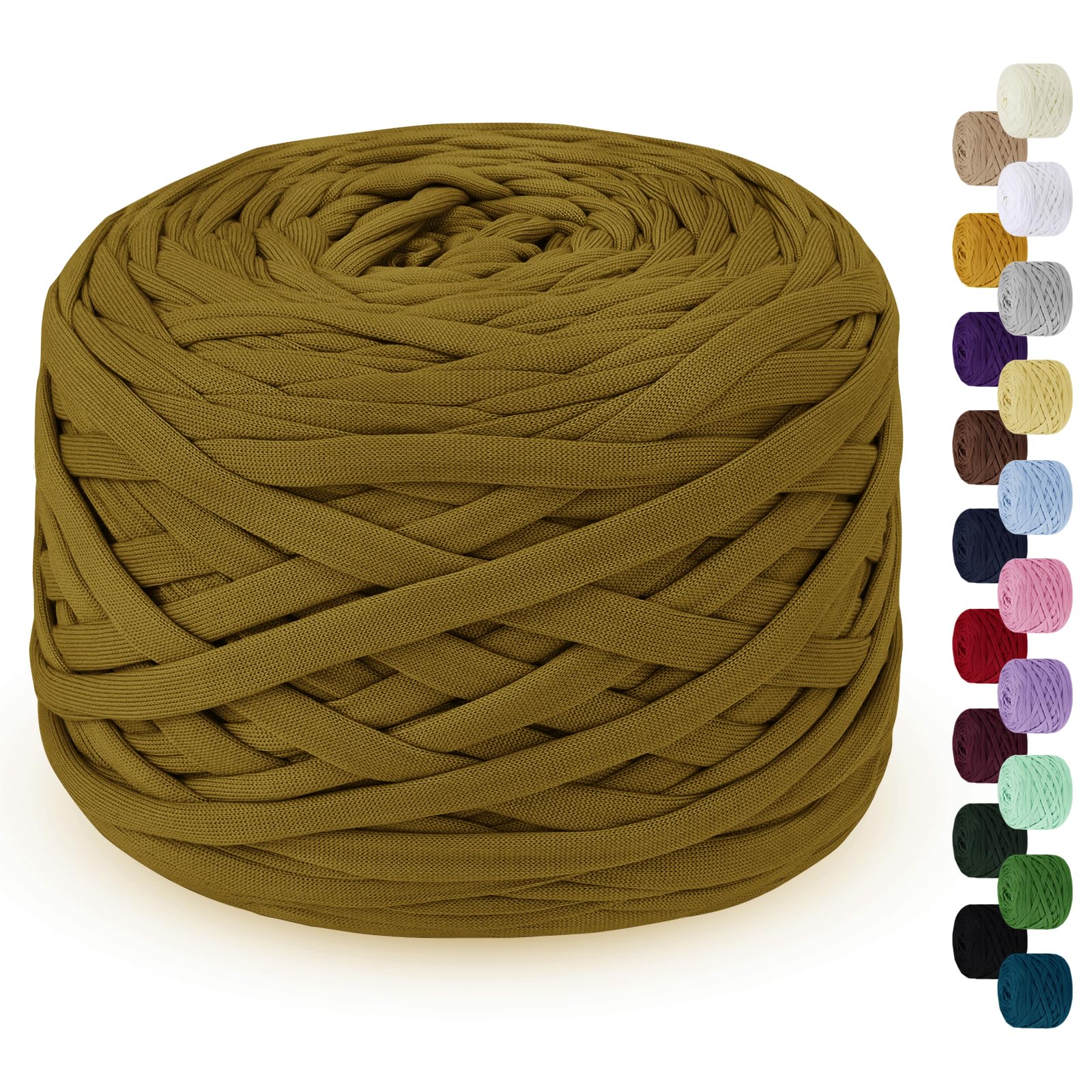 LEREATI Crochet Yarn 285g 100m Tshirt Yarn Polyester Yarn for Crochet Bag Cotton Knitting for Bag Basket, DIY, Carpet