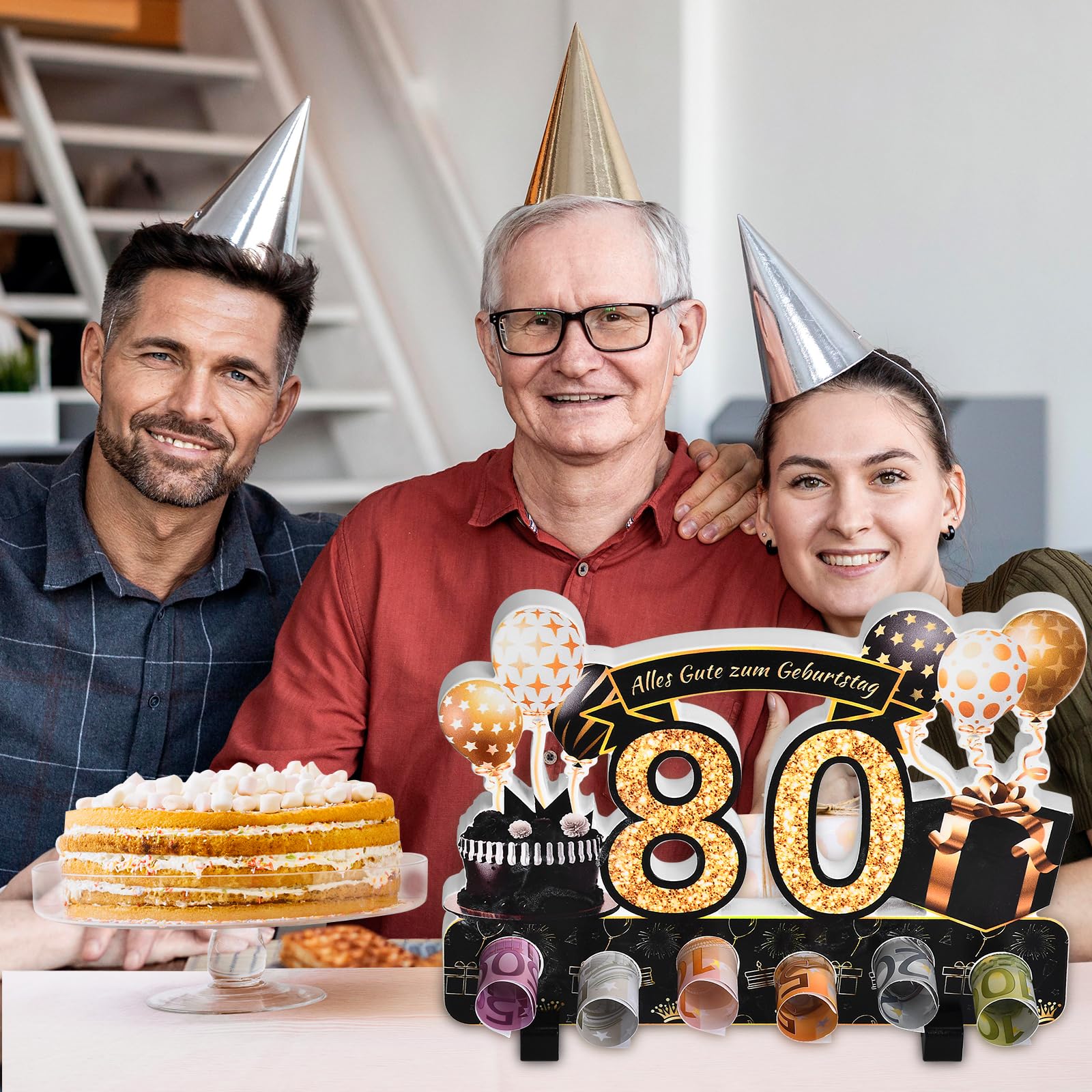 Geldgeschenke Verpackung zum 80 Geburtstag Mann Frau Geldgeschenke, 80. Geburtstag Mann Frau Aus Holz Deko, für Geburtstag Geschenk, Tischdeko Geburtstag Verwendet Werden