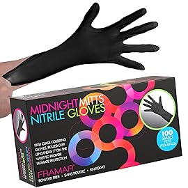 FRAMAR Powder Free Nitrile Gloves Small - 12 INCH Latex Free Gloves Disposable, Guantes Desechables, For Hair Dye, Cleaning, Tattoo - Extra Durable & Resistant - 100 Pack