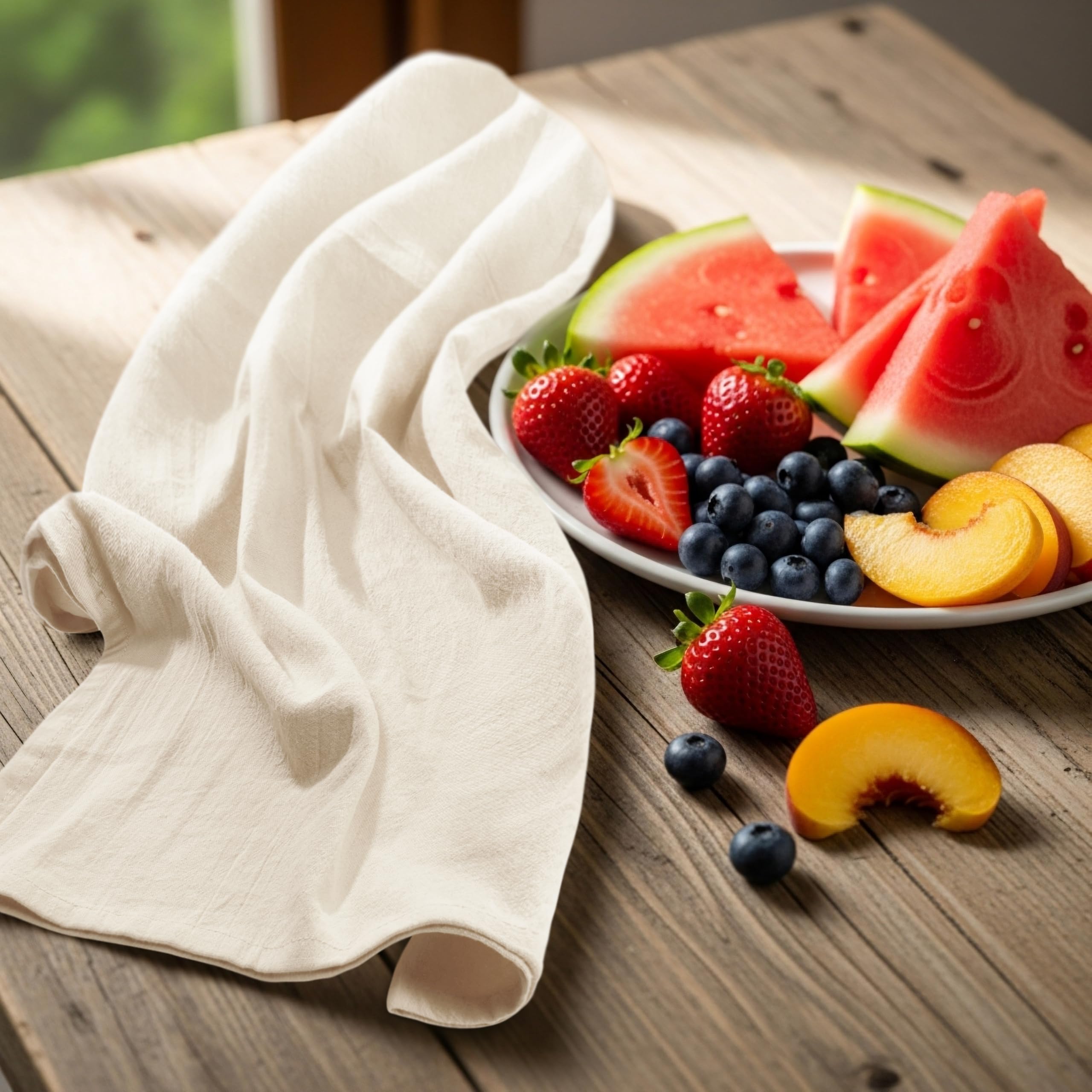 Cote De Amor Flour Sack Towels White 6 Pack 28x28, Cotton