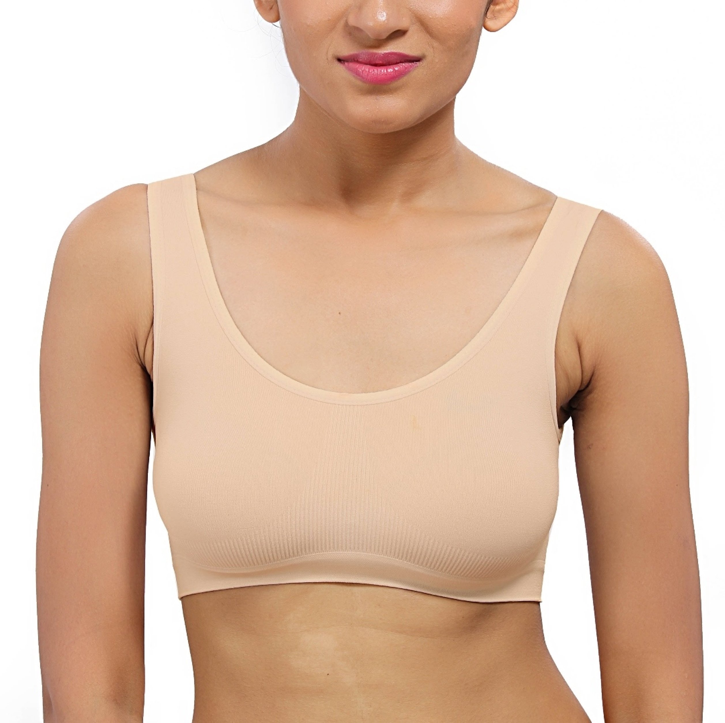 Nylon Women Air Sports Bra, Pack Of 3(Free Size, Size Of 28 To 36)-image-17