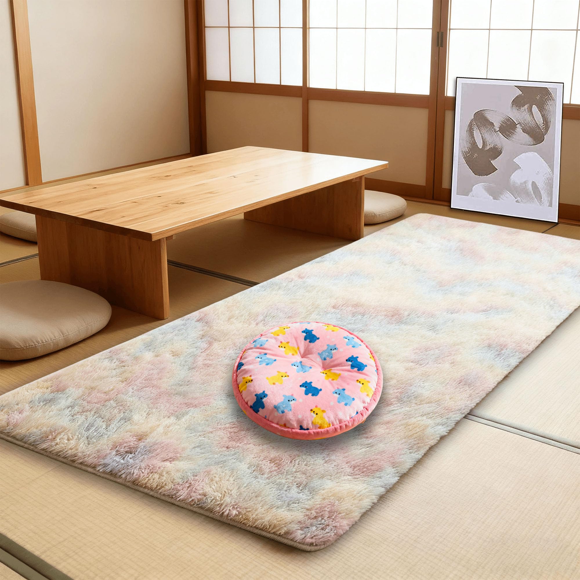 Tapis de sol doux moelleux et moderne 90x150 multicolore