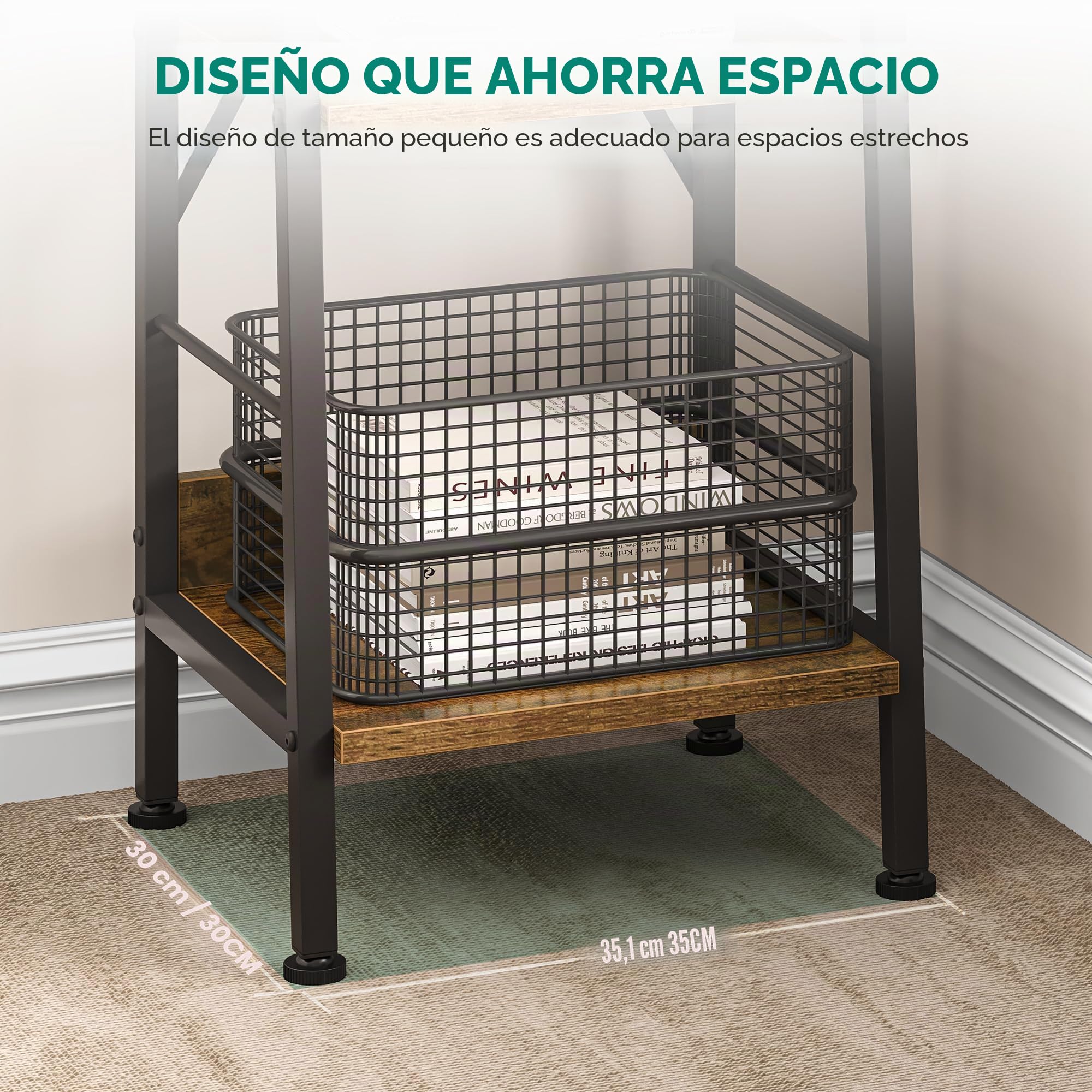 YITAHOME Librería de 5 Niveles, Estante de Escalera Industrial Estantería Independiente para Libros Estantes de Madera y Marco de Metal Estantería Moderna para Sala Pasillo Oficina, Marrón Rústico